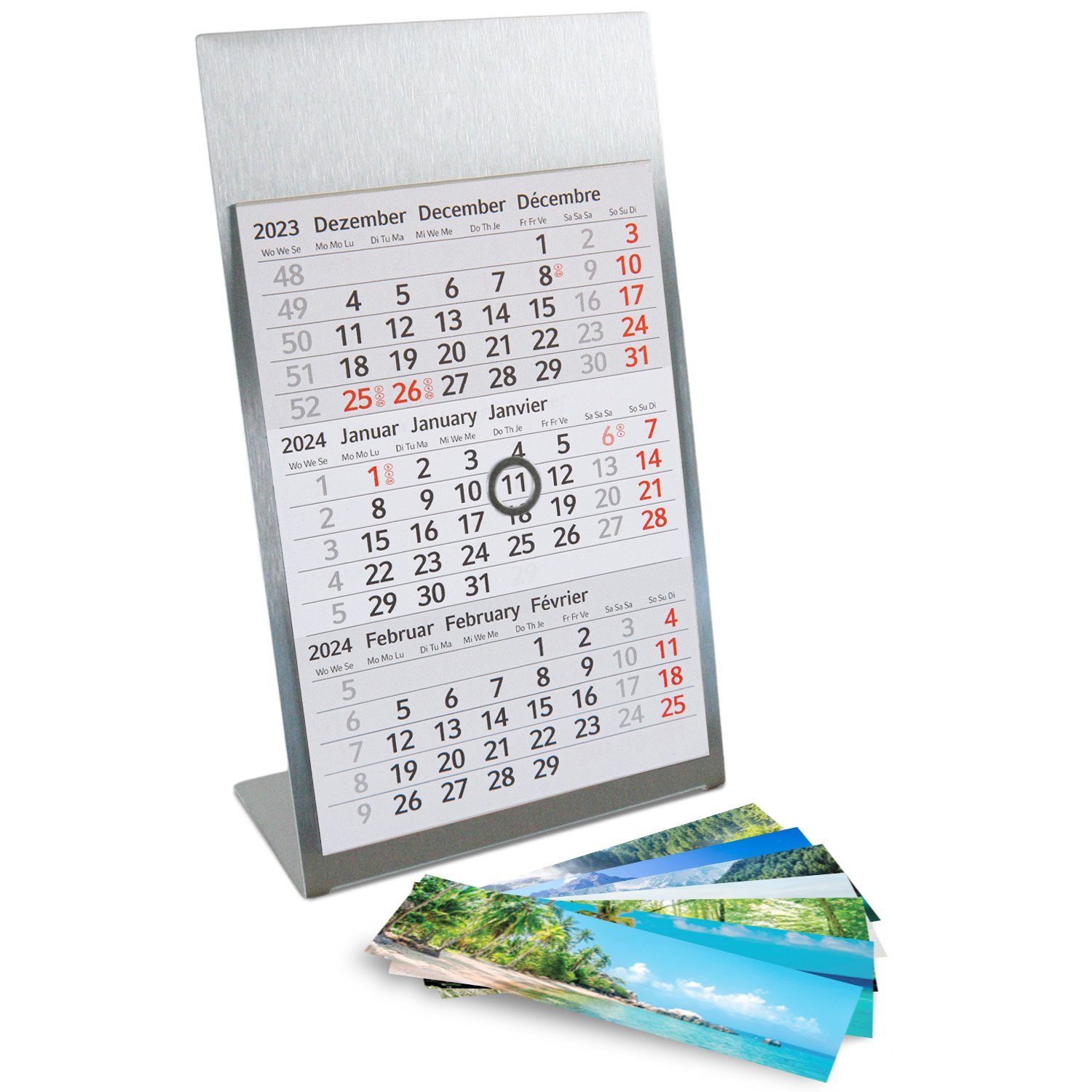 Timr Tischkalender Tischkalender zum Aufstellen I 2-Jahreskalender 2024 - 2025 I je Seite