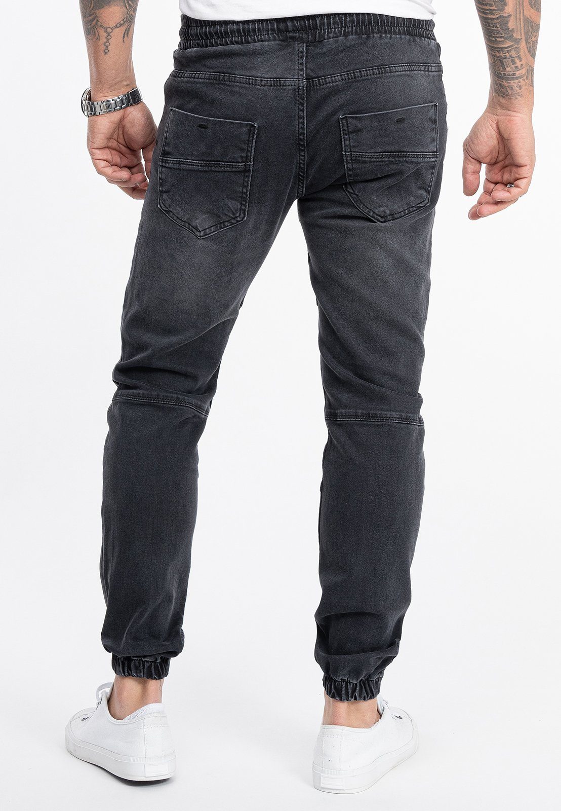 Rock Creek Regular-fit-Jeans Herren Jeans Jogger-Style Dunkelgrau RC-2190 – Bild 3 von 5
