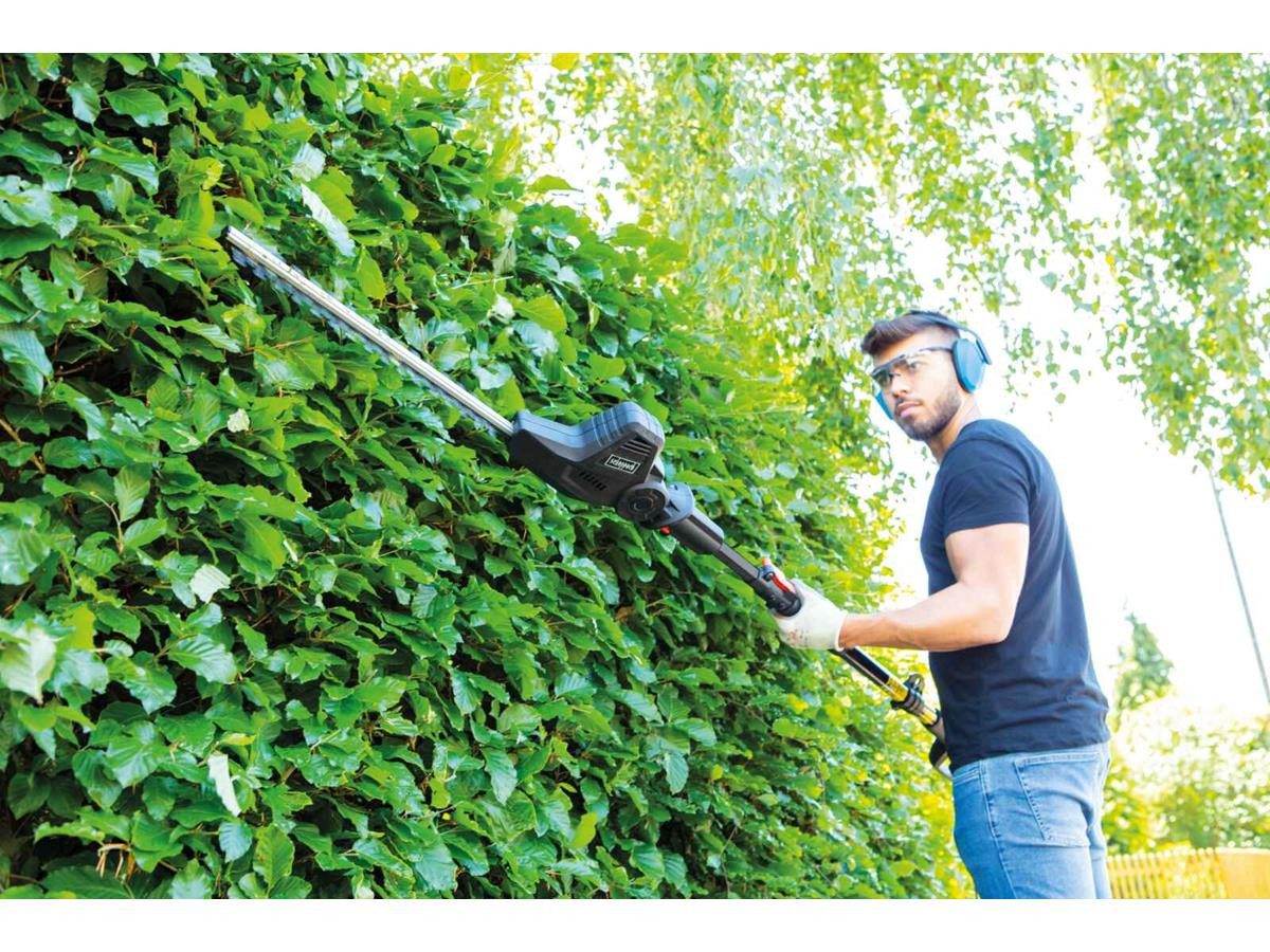 Scheppach Teleskop-Heckenschere TPX710, bis 4 m Arbeitshöhe, (Set, Heckenschere + Hochentaster), 2in1 Teleskop-Heckenschere + Hochentaster