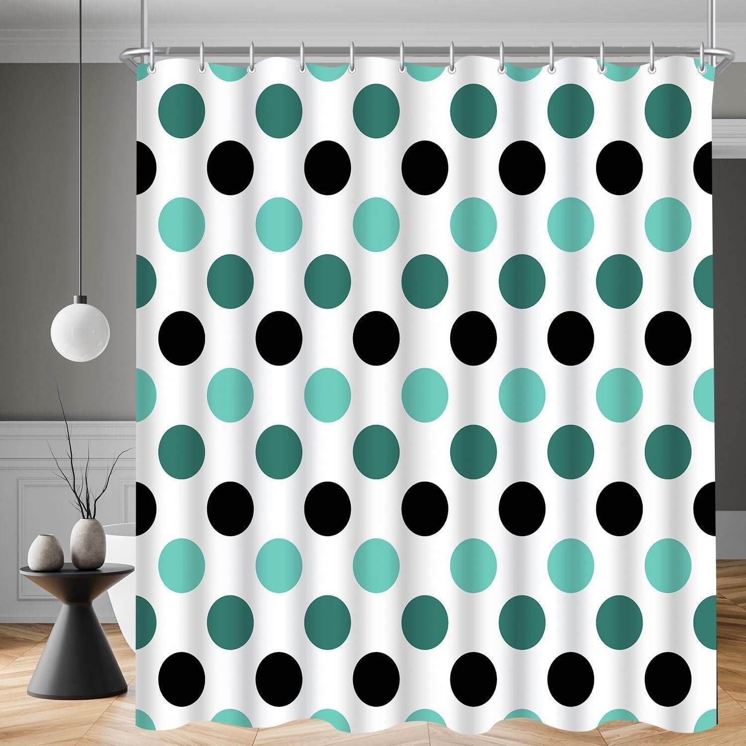 LuxusKollektion Duschvorhang Duschvorhang 180x200 Polyester Punkt Punkt H200 x B180 cm (1er Pack)