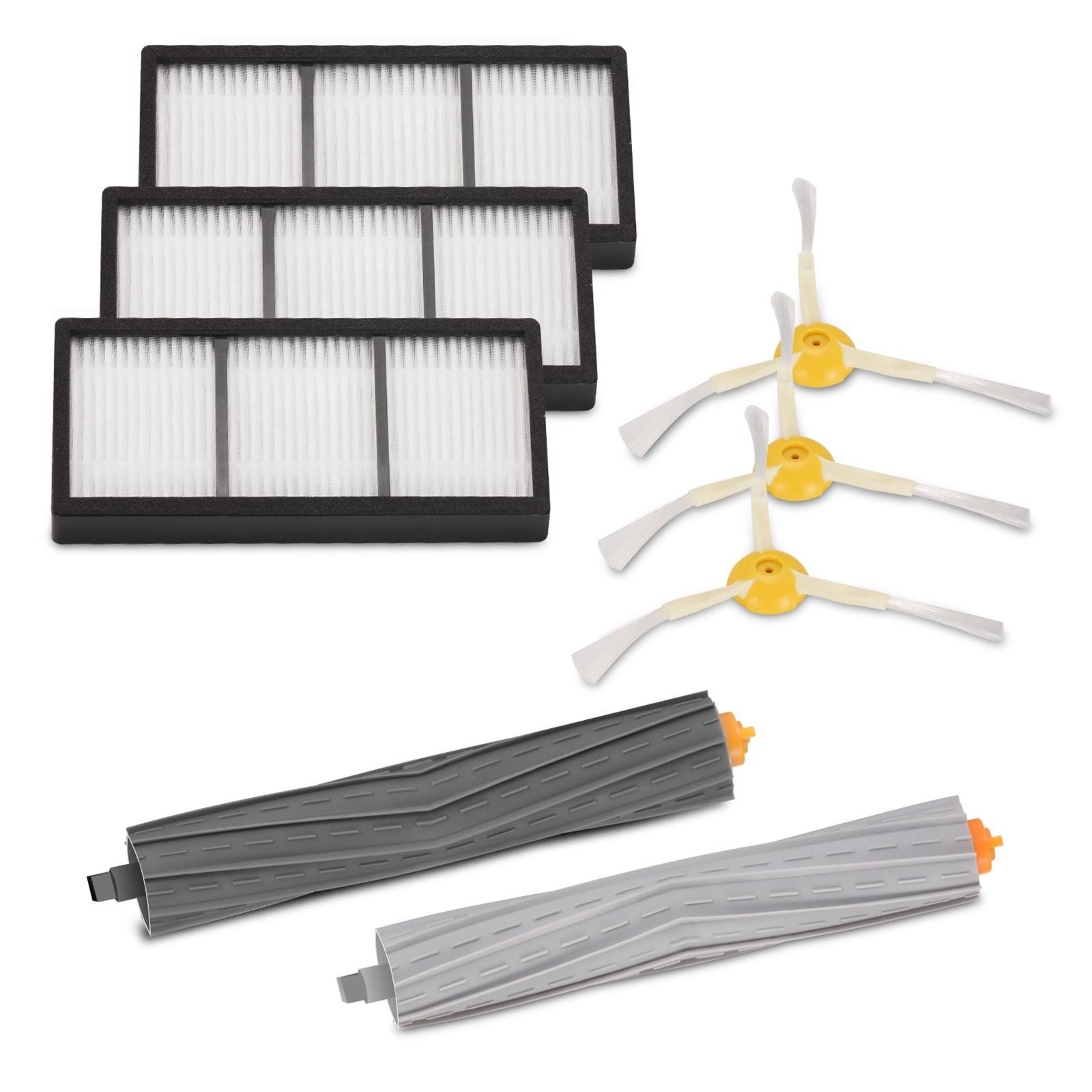 VERCO Reinigungsbürsten-Set Reinigungskit für iRobot, 800, 805, 860, 861, 865, 866, 870, 871, 880, 885, 890, 895, 900, 960, 965, 966, 980, 981, (8-tlg), Ersatz Teile Set Wartungskit Filter Seitenbürste Zubehör Bürste