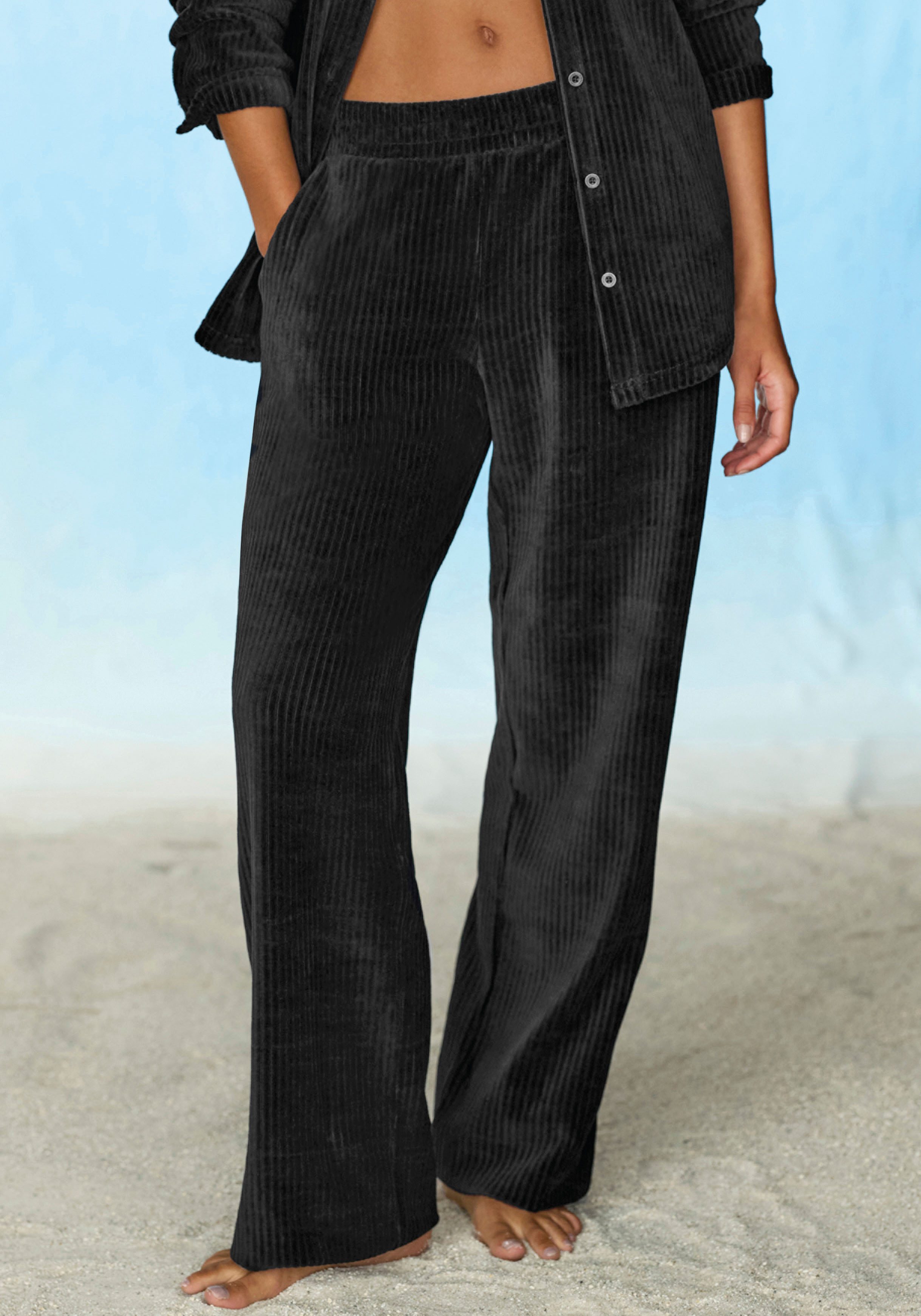 Buffalo Loungehose mit weicher Cord-Struktur