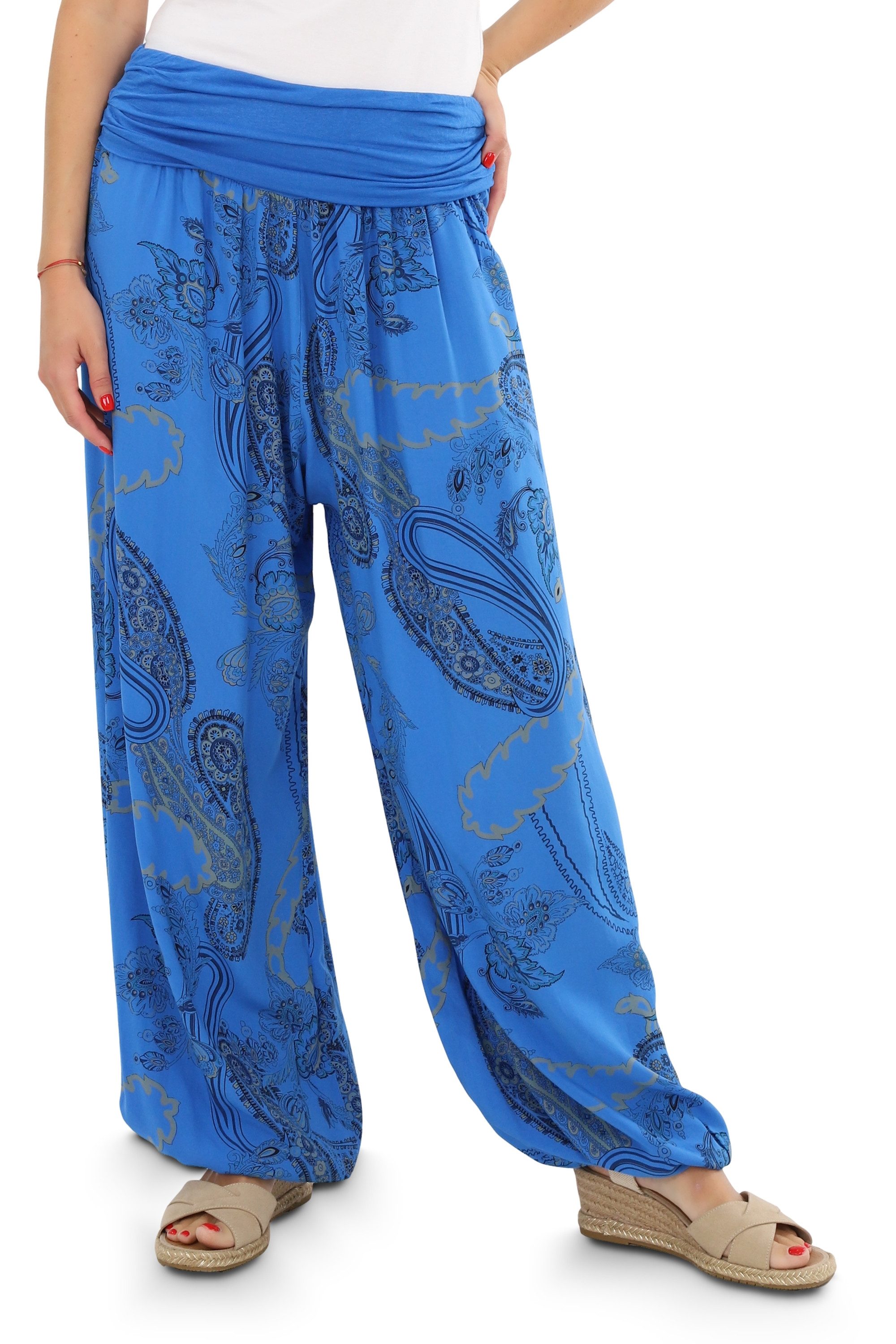 malito more than fashion Haremshose malito Damen Aladinhose mit Print, Haremshose zum Tanzen, Pumphose Pluderhose mit All-Over-Print