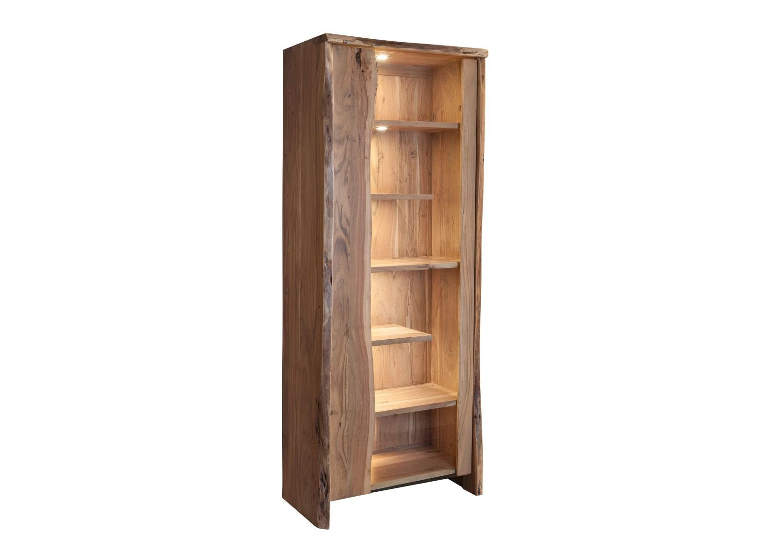 Massivmoebel24 Standvitrine #107 (Vitrine Akazie 81x45x204 natur lackiert PURE ACACIA #107)