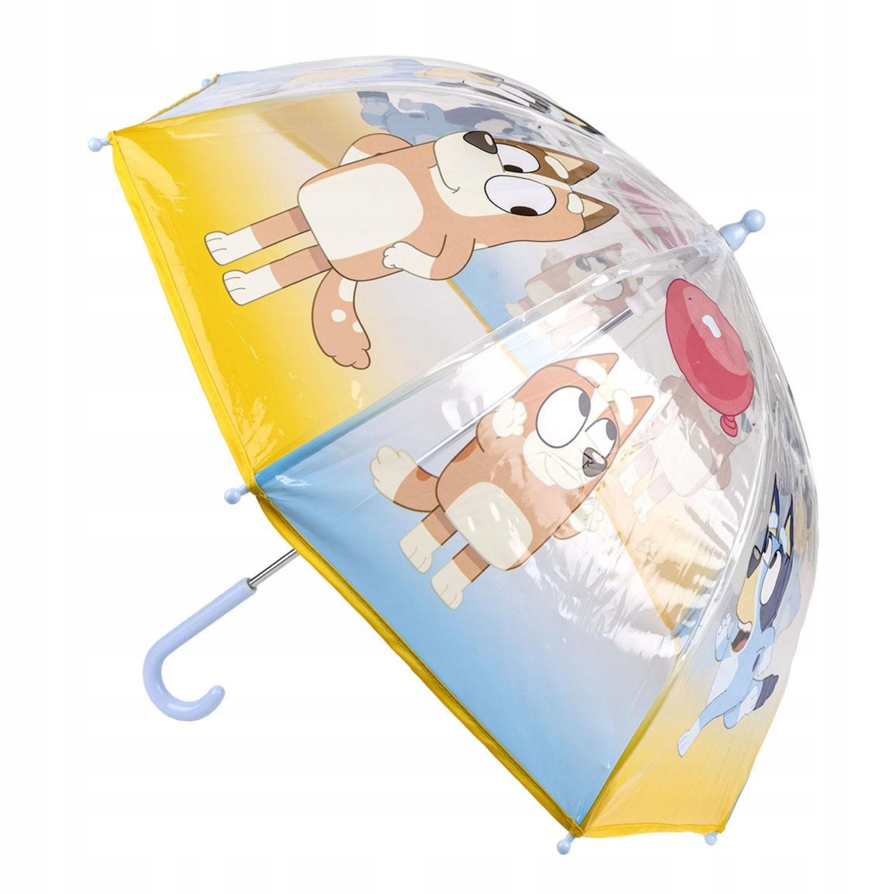 Festivalartikel Stockregenschirm Bluey & Bingo Kinder Regenschirm Transparent–Lizenz, stabil&leicht
