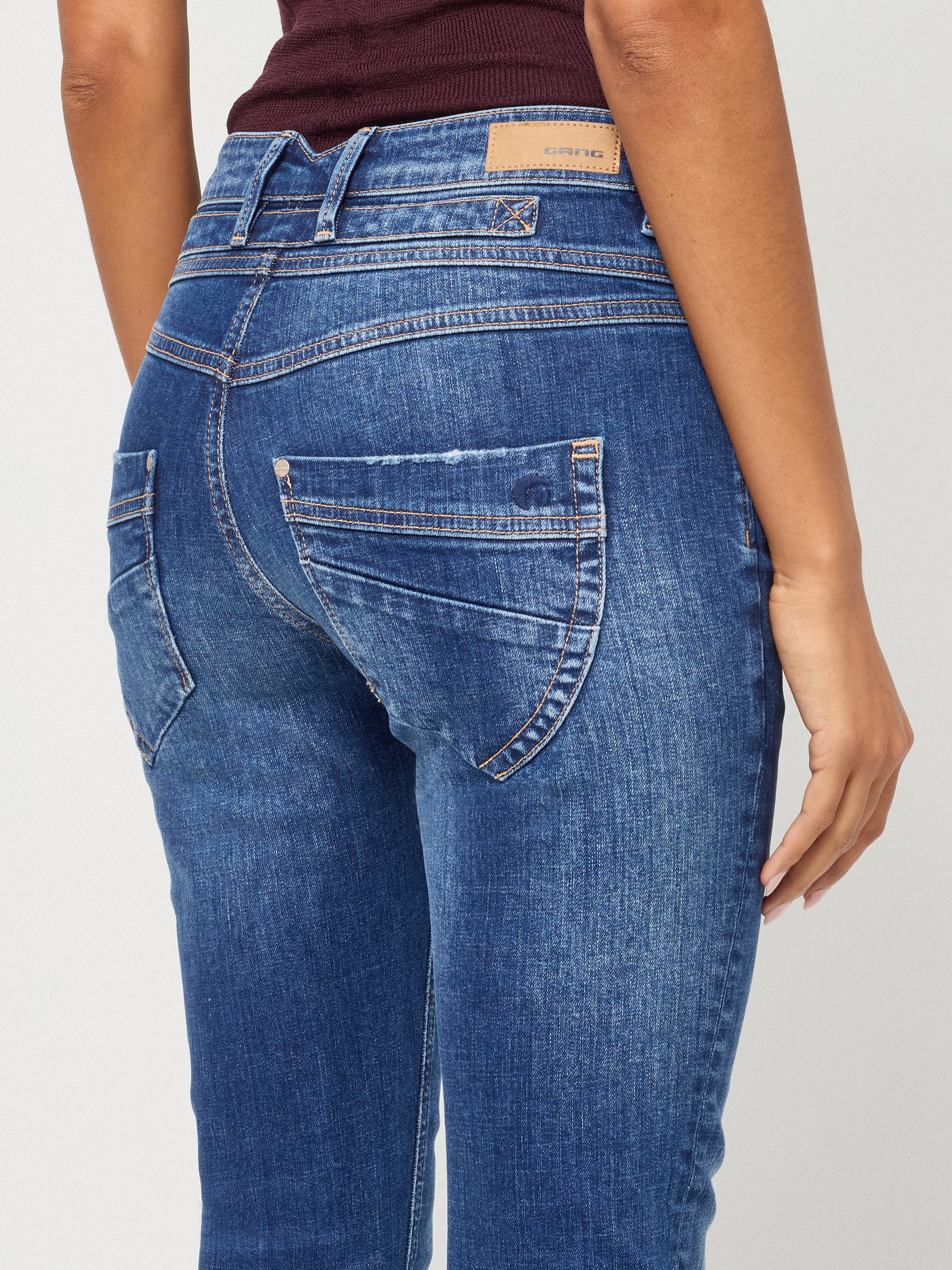 GANG Skinny-fit-Jeans 94MEDINA mit stylischer halb offener Knopfleiste
