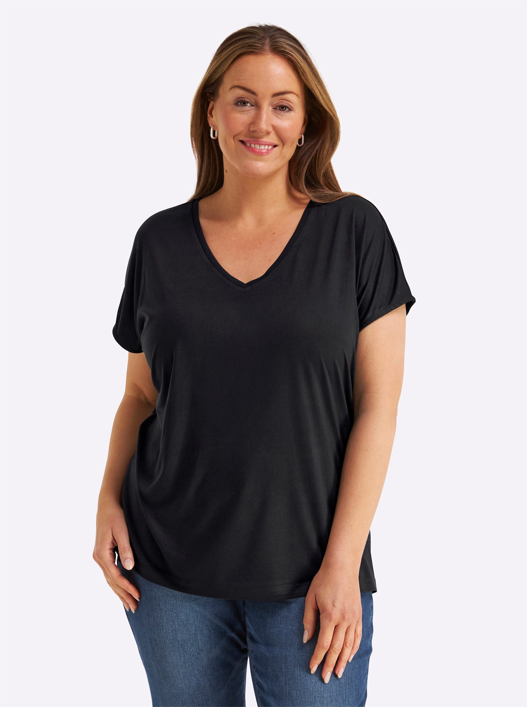 Sheego T-Shirt Halbarmshirt Kurzarm
