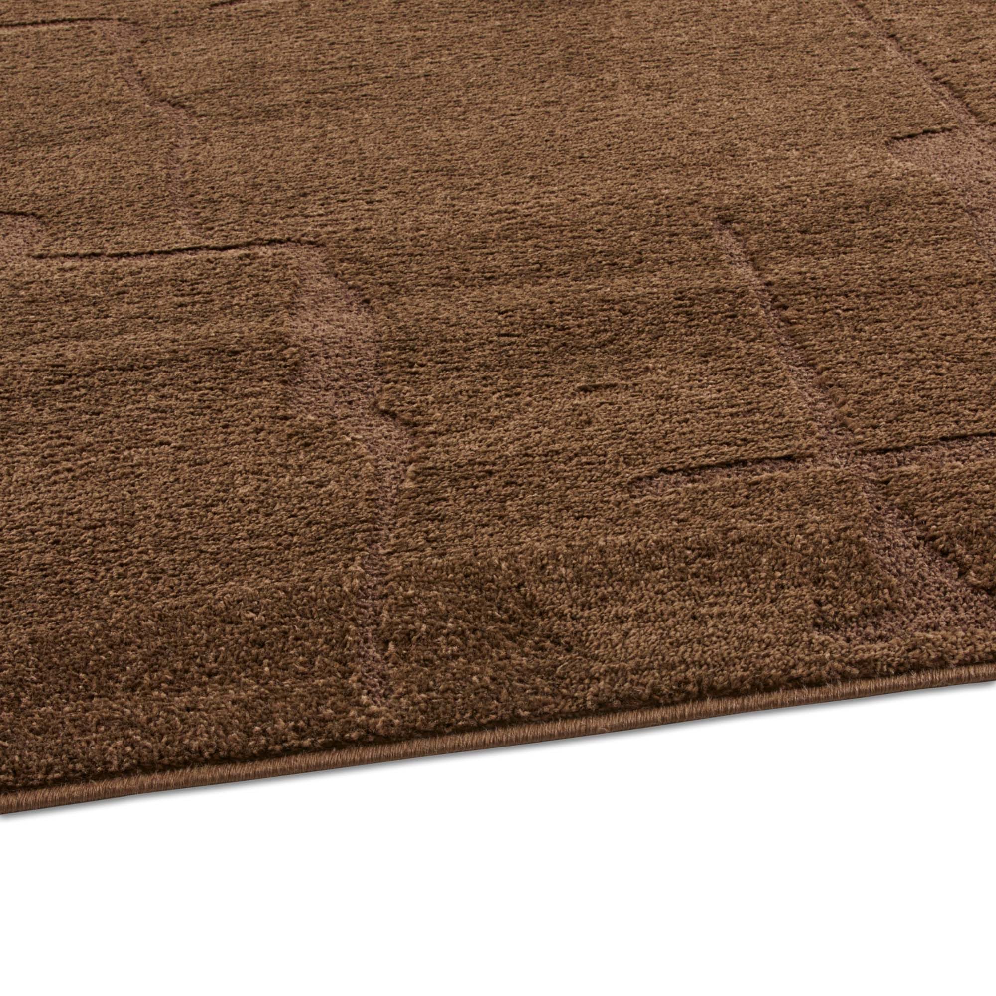 TaraCarpet Teppich Tara Carpet Avalon uni Hoch-Tief-Struktur, rechteckig, Höhe: 13 mm, Wohnzimmer, Schlafzimmer, Esszimmer, Jugendzimmer braun 080x150 – Bild 4 von 5