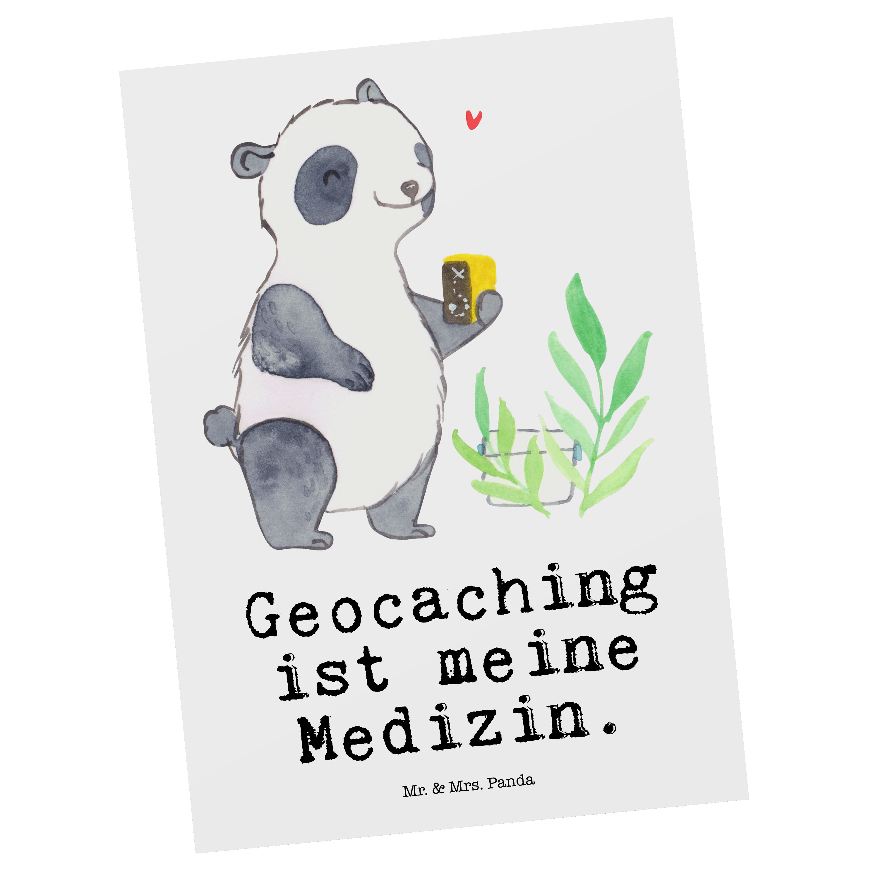 Mr. & Mrs. Panda Postkarte Medizin - Geschenk, Karte, Weiß Dankeschön - Hobby, Panda Geocaching