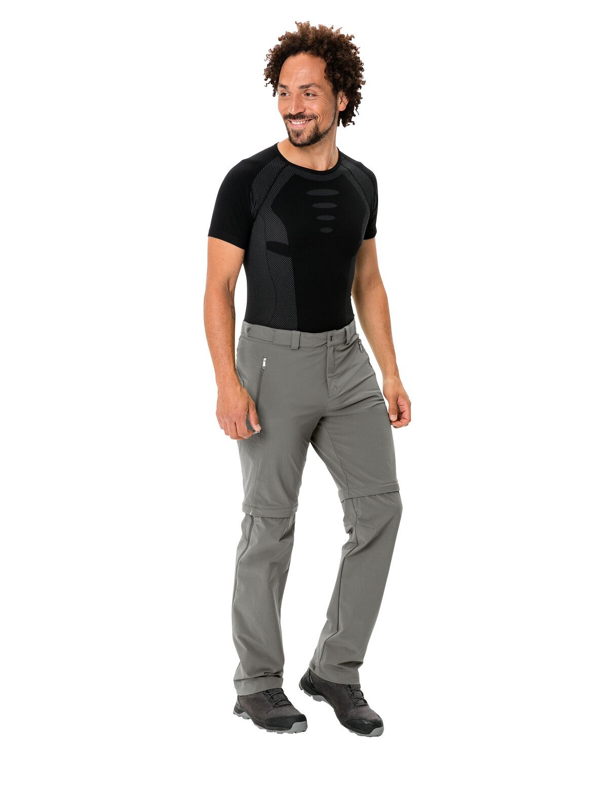 VAUDE Outdoorhose MEN'S FARLEY STRETCH T-ZIP PANTS III (3-tlg) mit Gesäßtasche und Eingrifftaschen, mit Reißverschluss-Applikationen