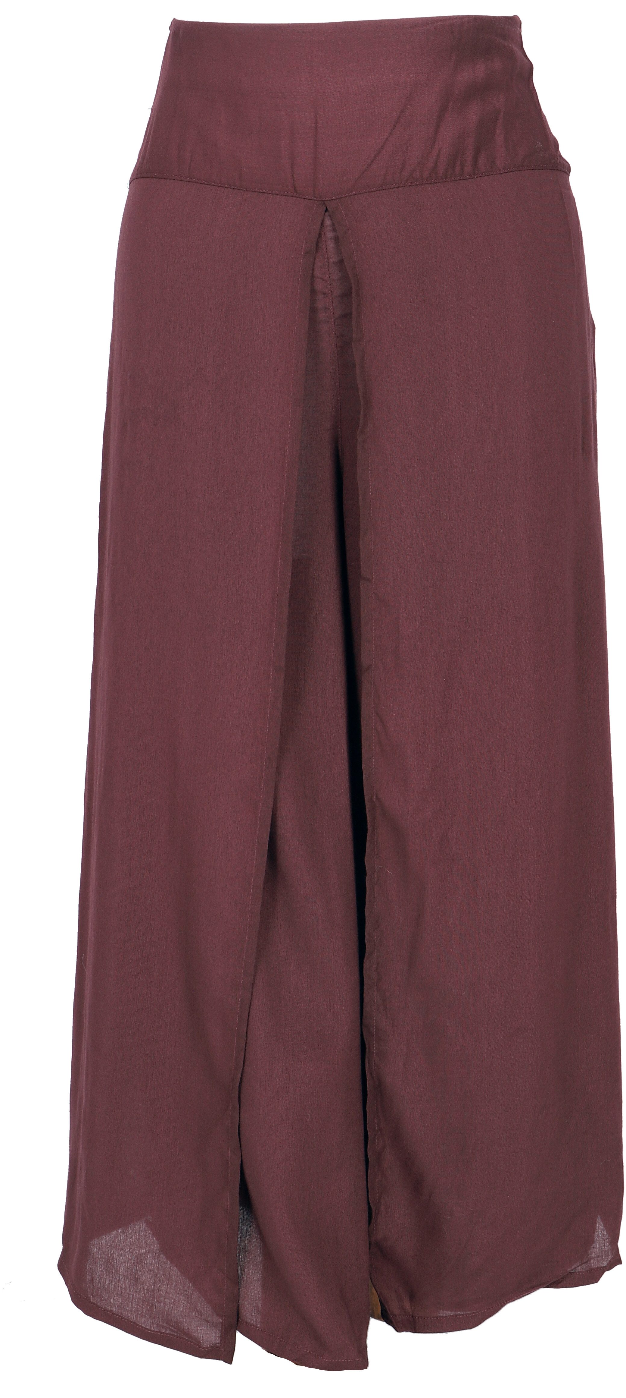 Guru-Shop Relaxhose Palazzohose, offene Boho Sommerhose, Hosenrock.. alternative Bekleidung