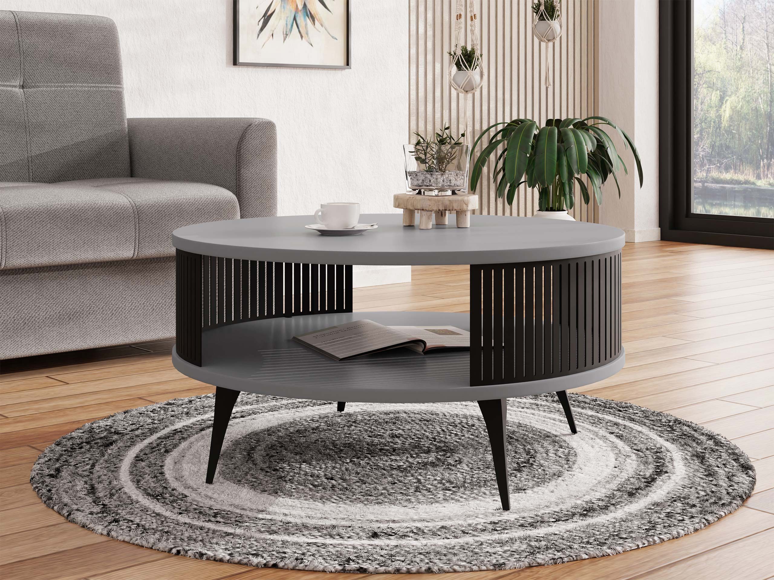 MIRJAN24 Couchtisch Roenni, Beine und Seiten aus Stahl, schwarz pulverbesch günstig online kaufen