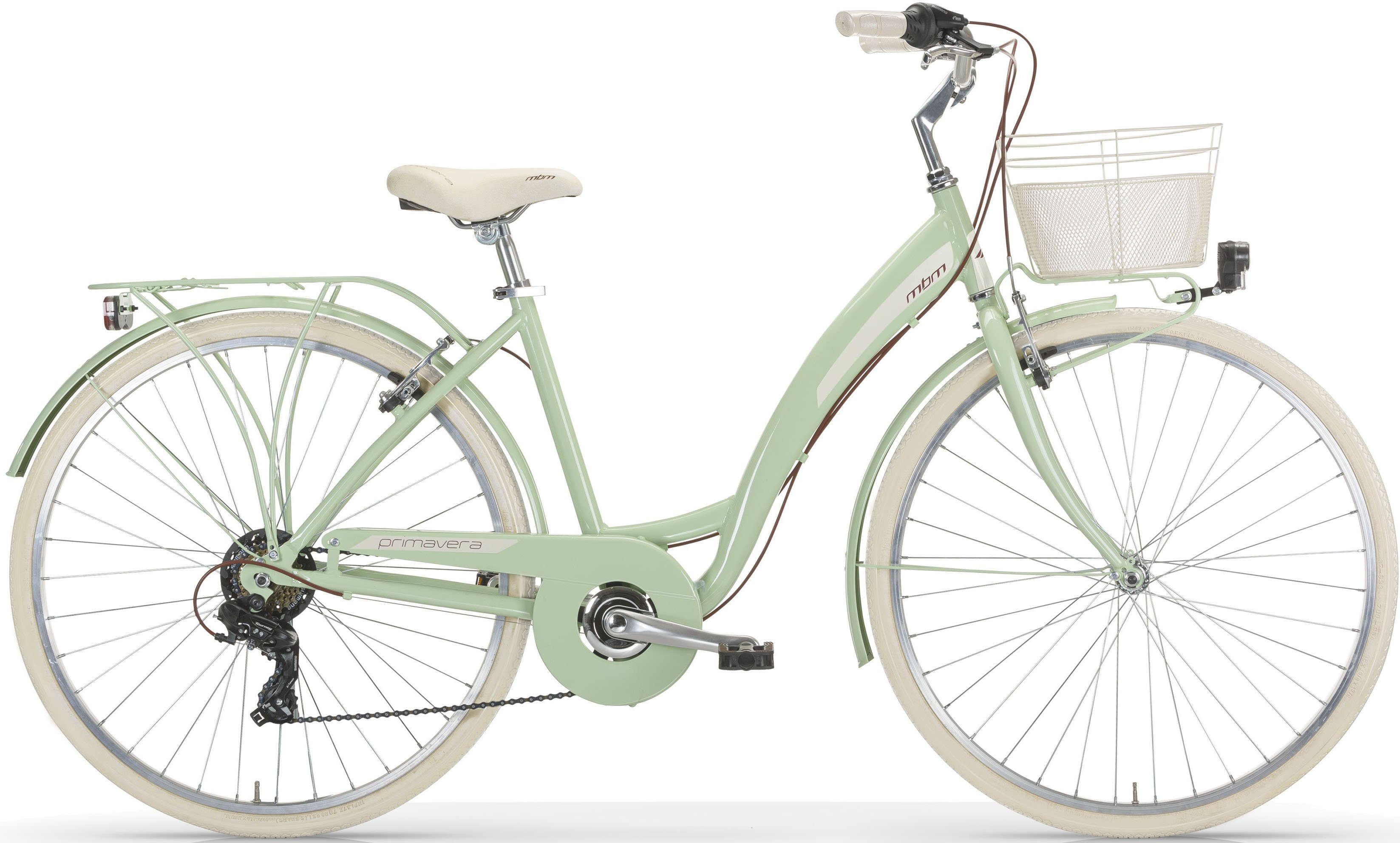 MBM Cityrad NEW Primavera, 6 Gang Shimano TY300 Schaltwerk, Kettenschaltung, für Damen, Kettenschaltung