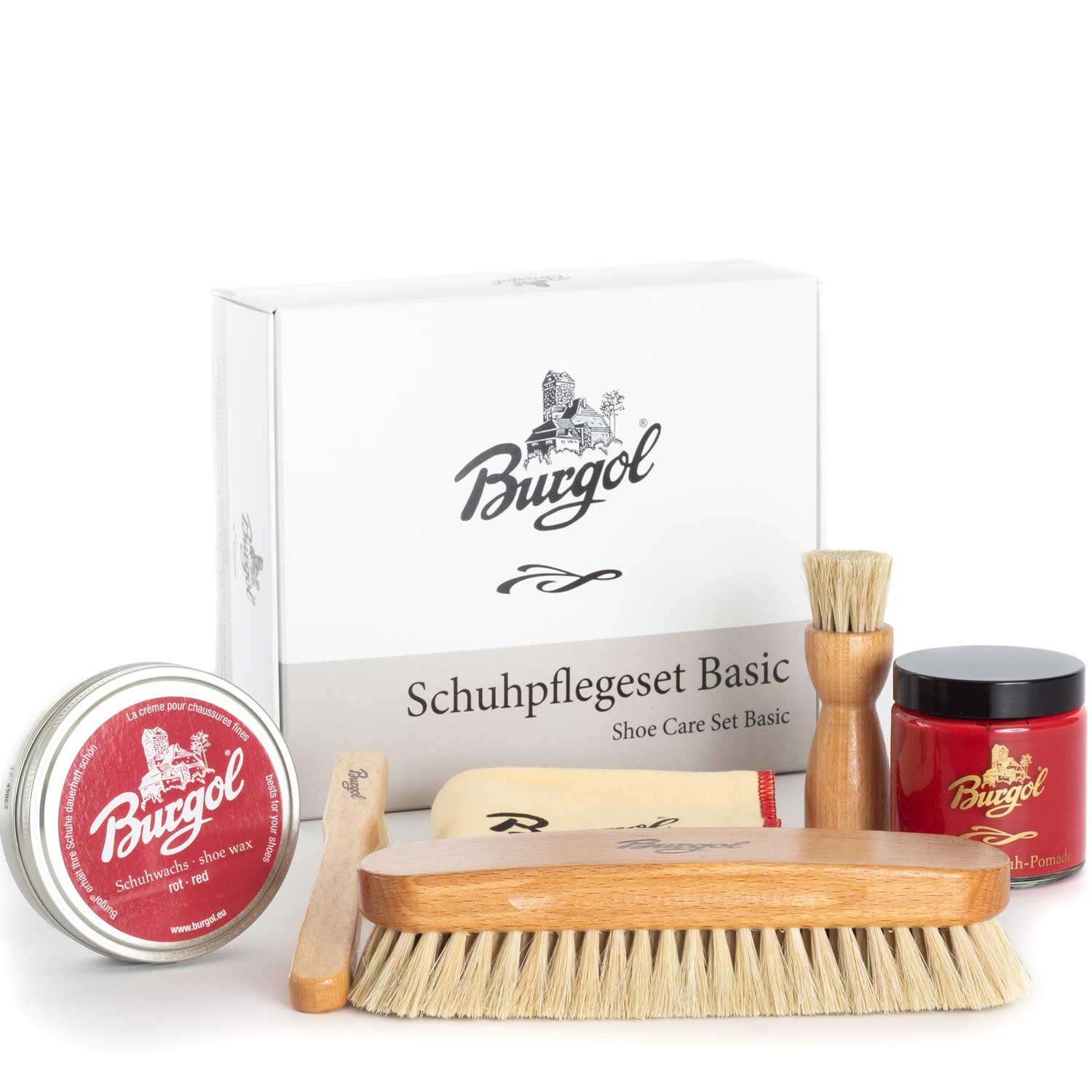 Burgol Schuhpflegeset Basic - das perfekte Rundumset für Glattleder Lederpflegeset