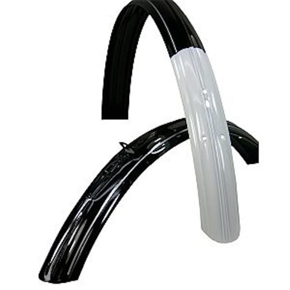 TiyoBike Schutzblech Holland Schutzblechgarnitur 26 x 1 3 8 schwarz silber liniert