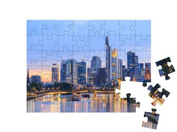 puzzleYOU Puzzle Skyline von Frankfurt am Main, Deutschland, 48 Puzzleteile, puzzleYOU-Kollektionen Main, Hessen