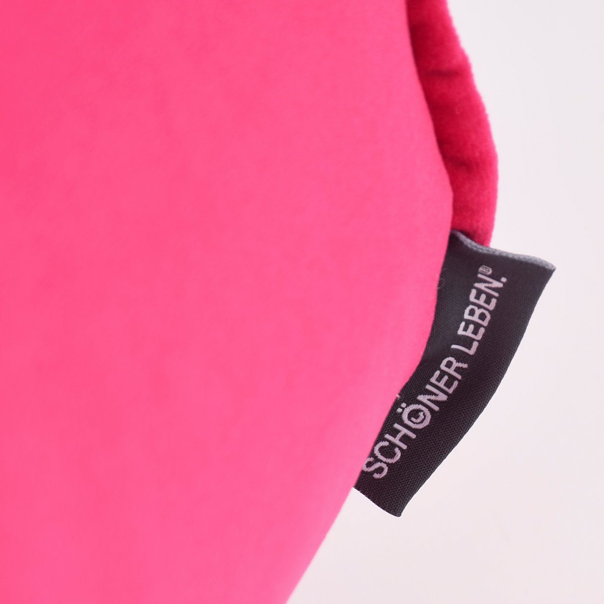 SCHÖNER LEBEN. Dekokissen Nackenrolle aus Samt mit Kederumrandung pink 20x55cm