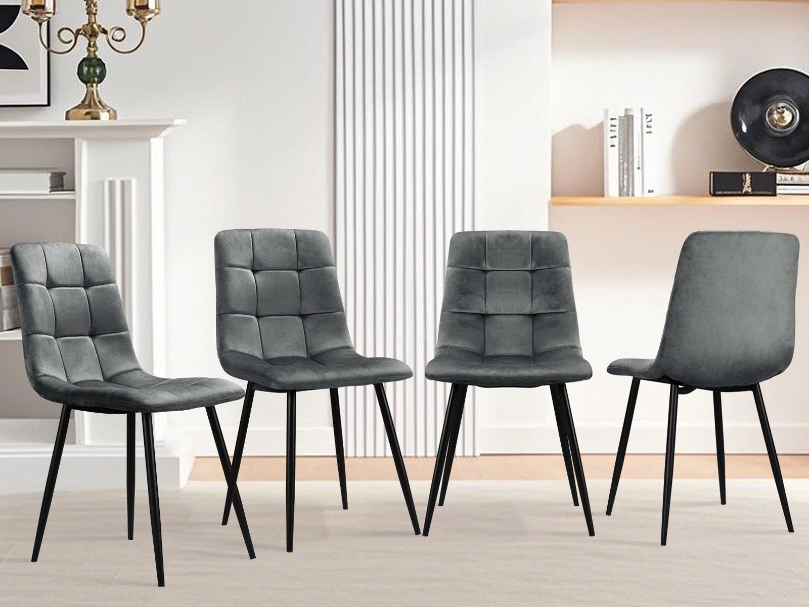 HOMELUX 4-Fußstuhl Esszimmerstühle Küchenstuhl 4er Set Essstühle mit Rücken günstig online kaufen