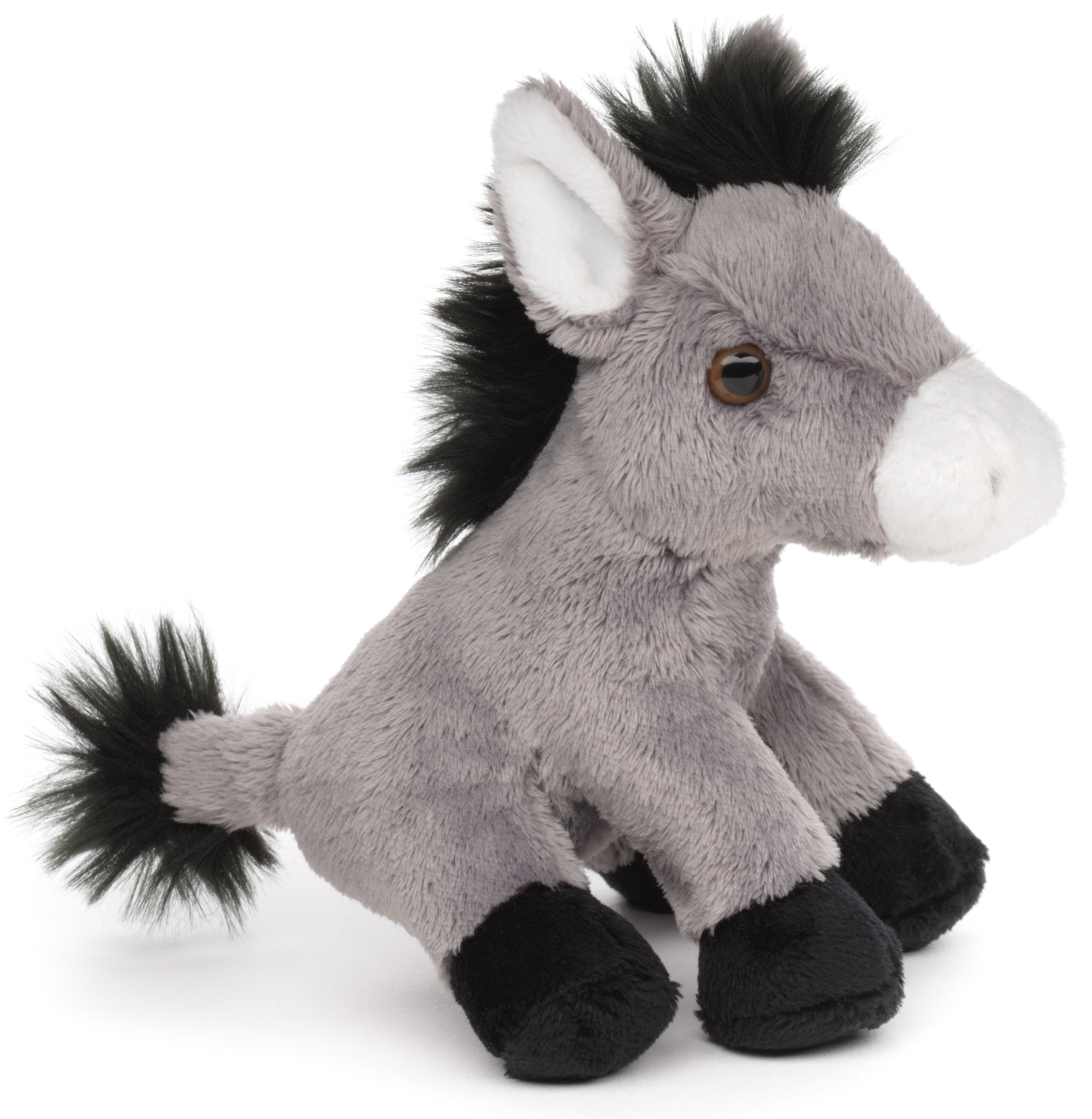 Uni-Toys Kuscheltier Esel Plushie, sitzend - 14 cm (Höhe) - Plüschtier, zu 100 % recyceltes Füllmaterial