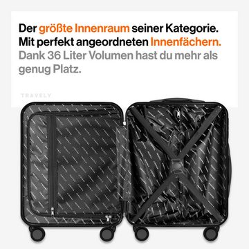 Travely Handgepäck-Trolley Travely Premium Handgepäck Koffer 55x40x20cm - passend für Ryanair etc, 4 Rollen