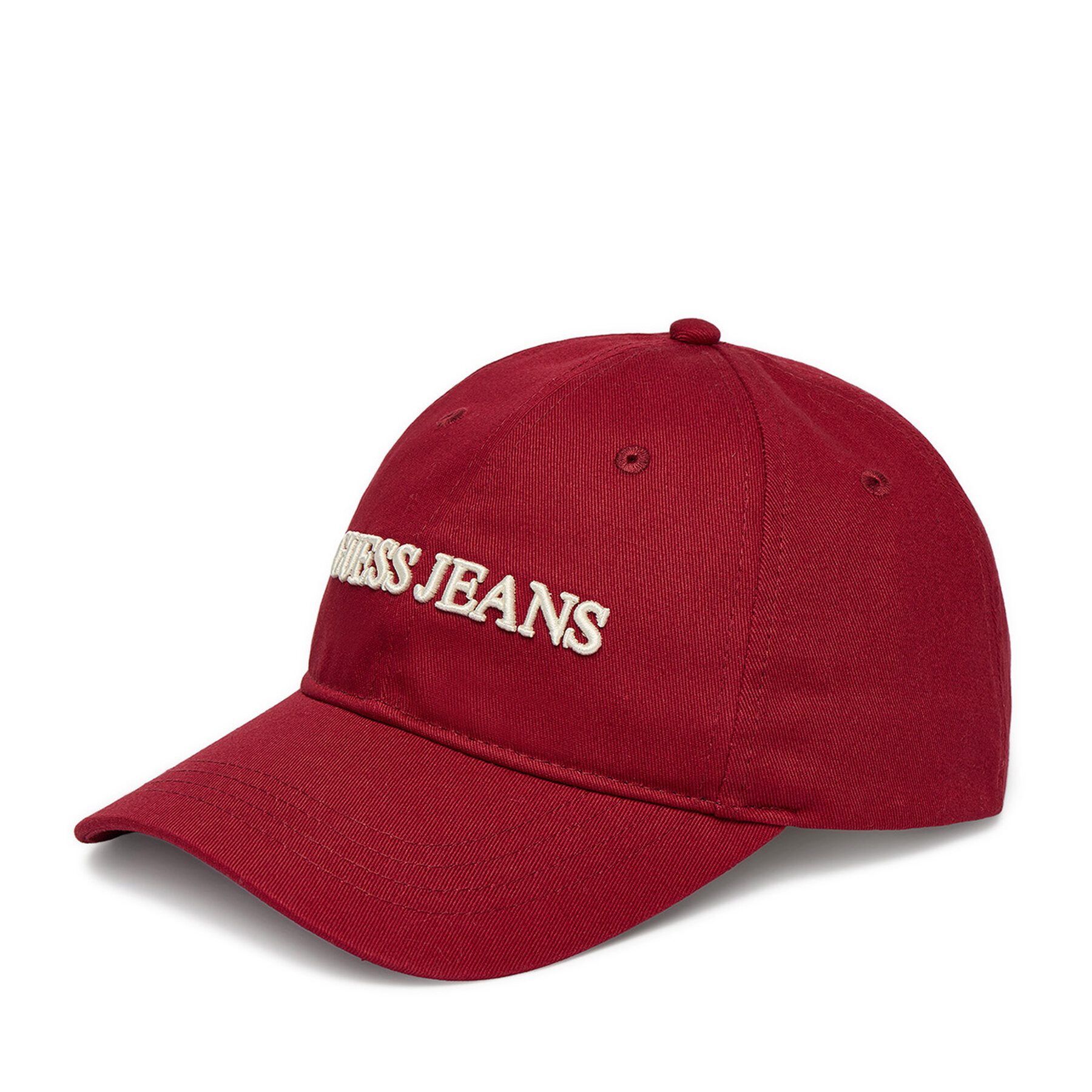 Baseball Cap Guess Jeans Unisex Burgunderrote Baseballkappe