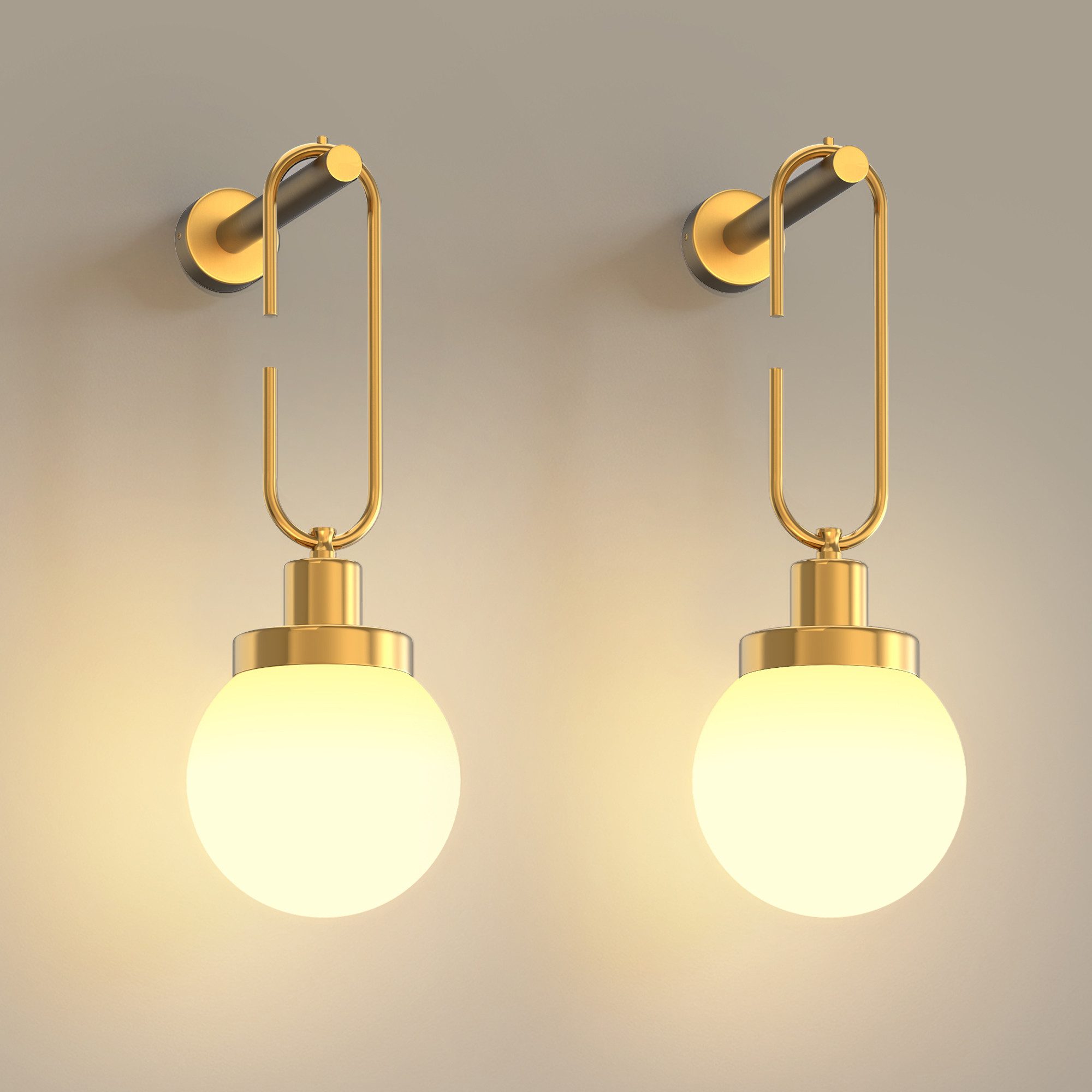 LOHAS-LED Wandleuchte 2er‑Set kabellose Wandlampen mit RGBCW‑Aufladbarer E26‑Glühbirne, LED wechselbar, RGBCW, Stufenlose Dimmung, Fernbedienung & Nachtlichtfunktion