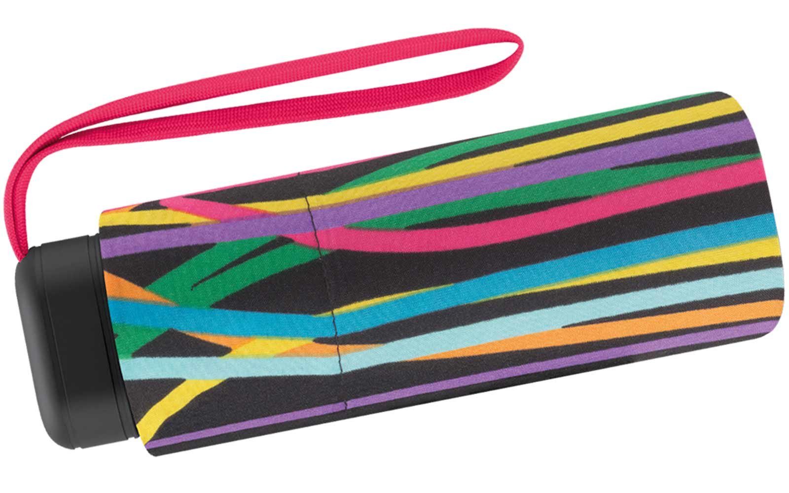 United Colors of Benetton Taschenregenschirm Ultra Mini Flat - Ribbons, kunterbunte Bänder zieren das Schirmdach