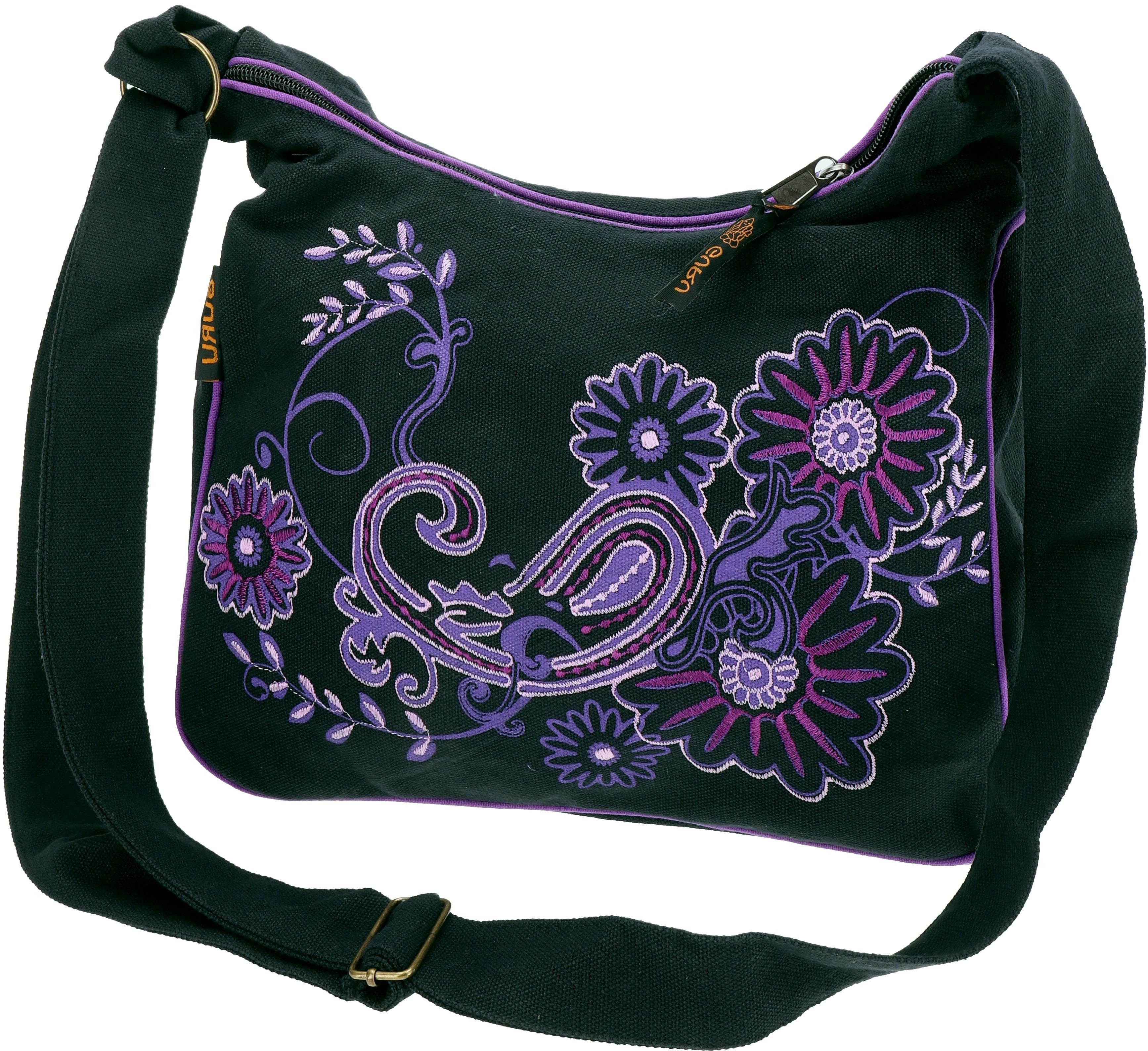 Guru-Shop Schultertasche Boho Schultertasche, Hippie Tasche, bestickte..