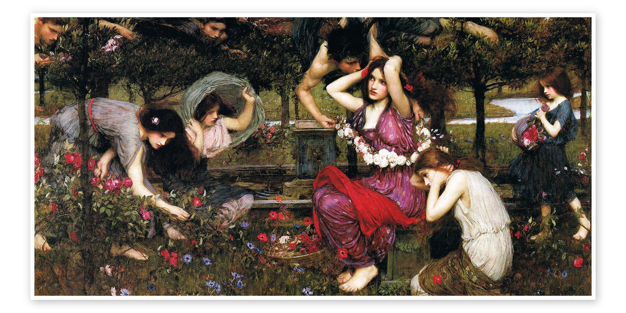 Posterlounge Wandbild Flora, John William Waterhouse, erhältlich als Poster, Leinwandbild, Wandsticker oder Acrylglasbild
