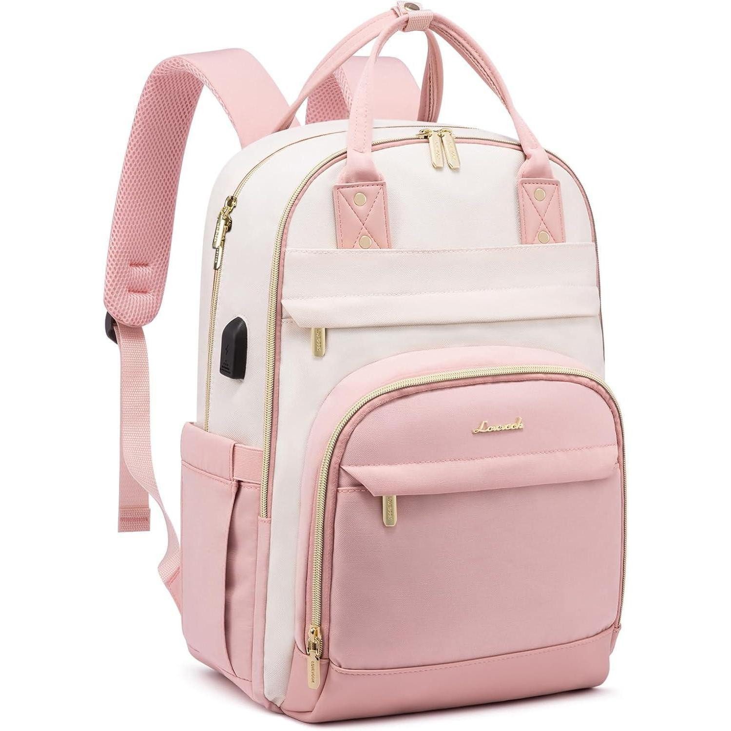 LuxusKollektion Laptoprucksack Damen Laptop Rucksack 15.6 Zoll Schulrucksack Wasserdicht