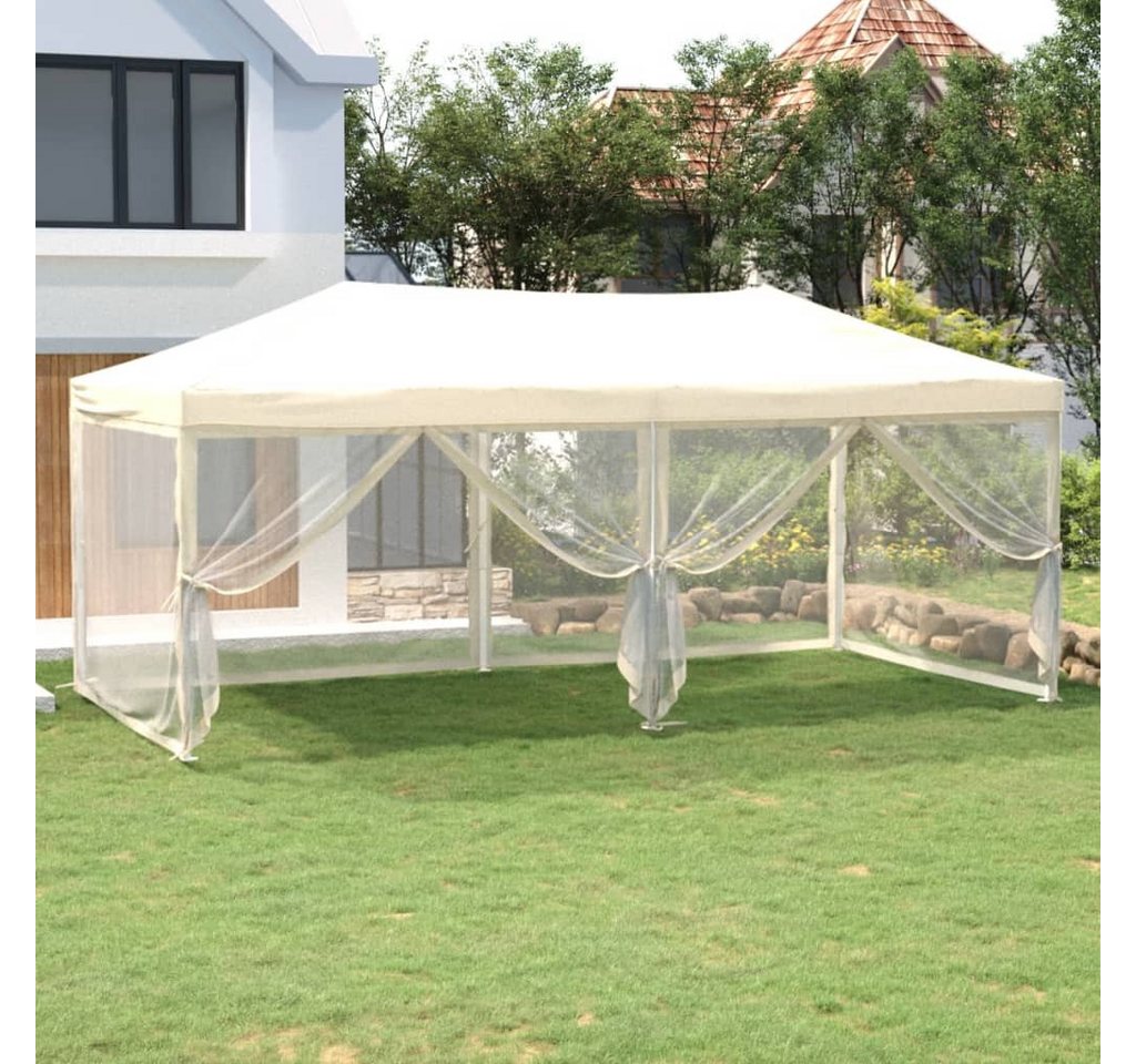 Thumbnail - vidaXL Partyzelt, Pavillon Faltbar mit Seitenwänden Creme 3x6 m