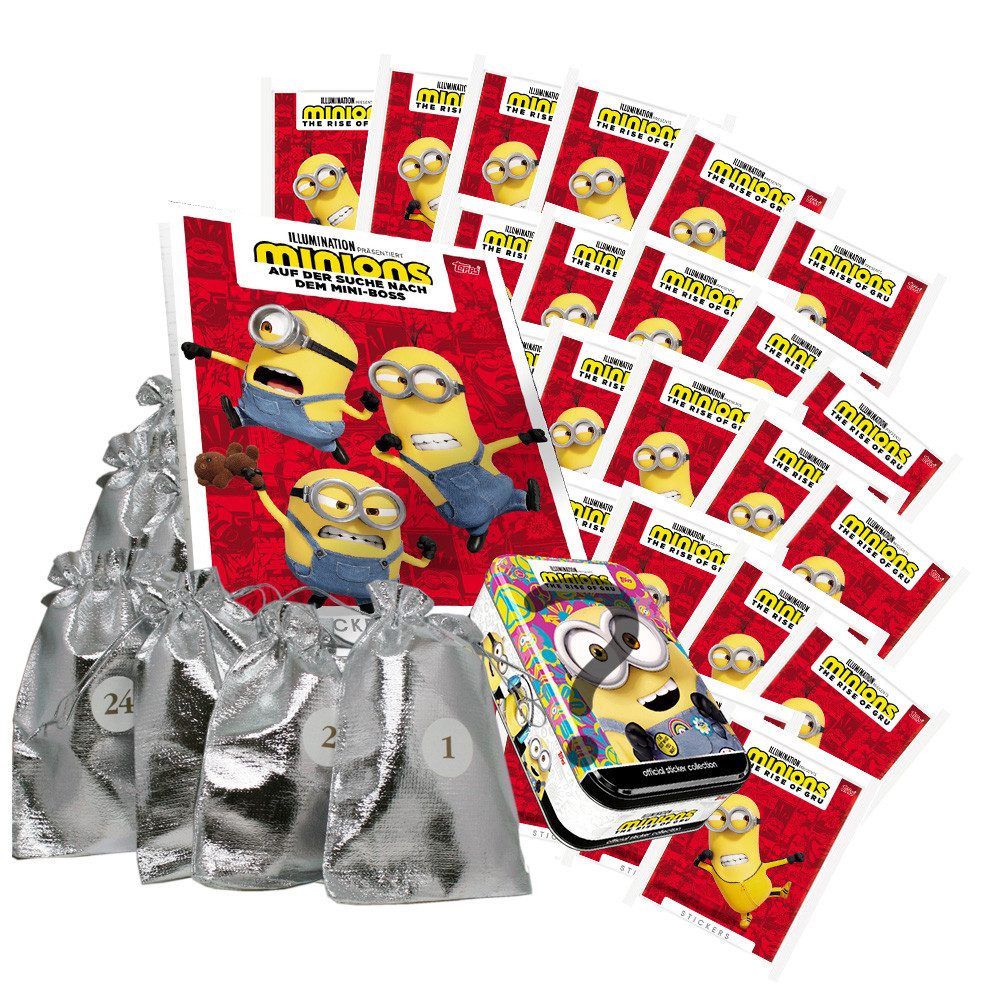 Minions Sammelkarte Minions Auf der Suche nach dem Mini-Boss Sticker-Adventskalender 2022