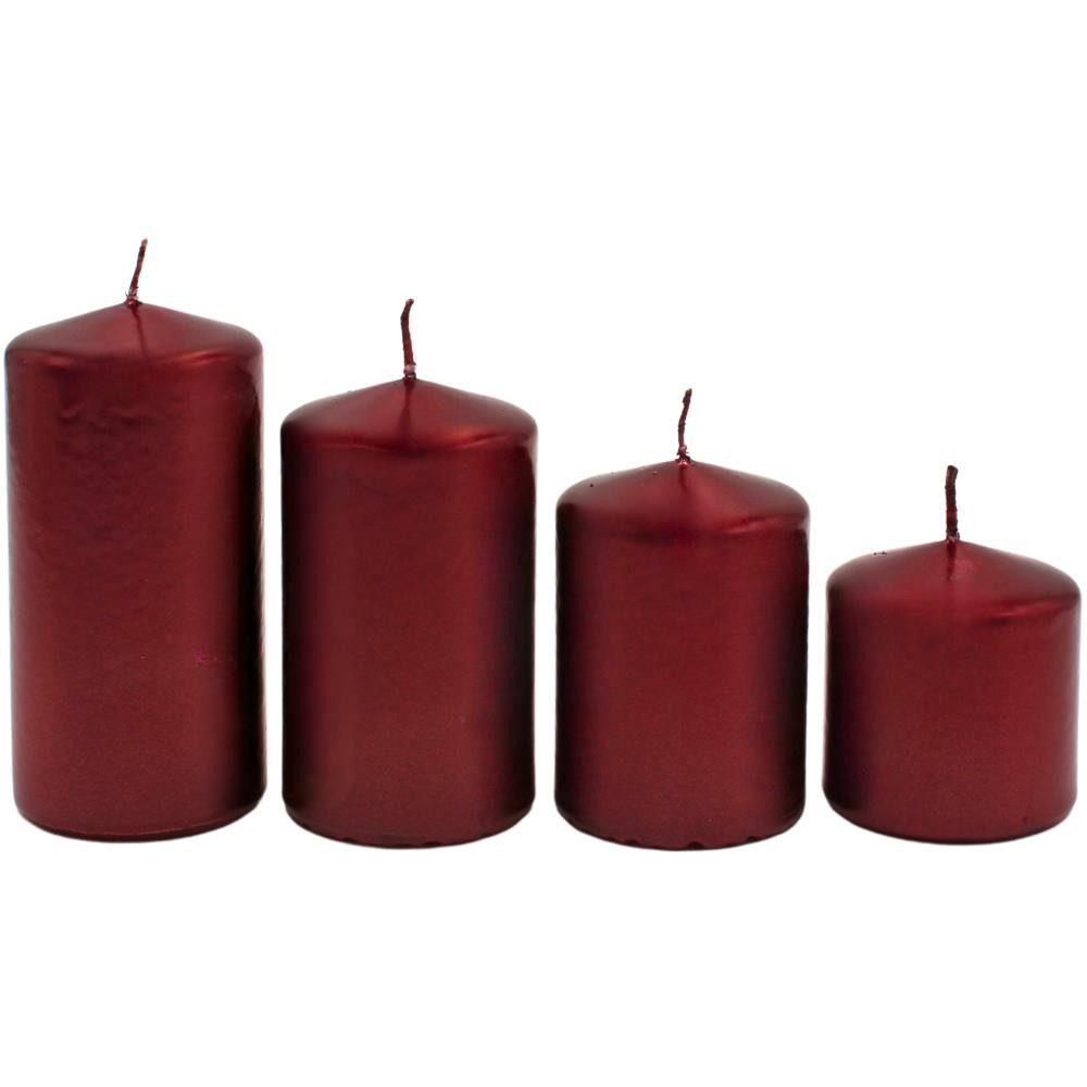 Dekohelden24 Formkerze Stumpenkerzen in verschiedenen Varianten (4er Set)