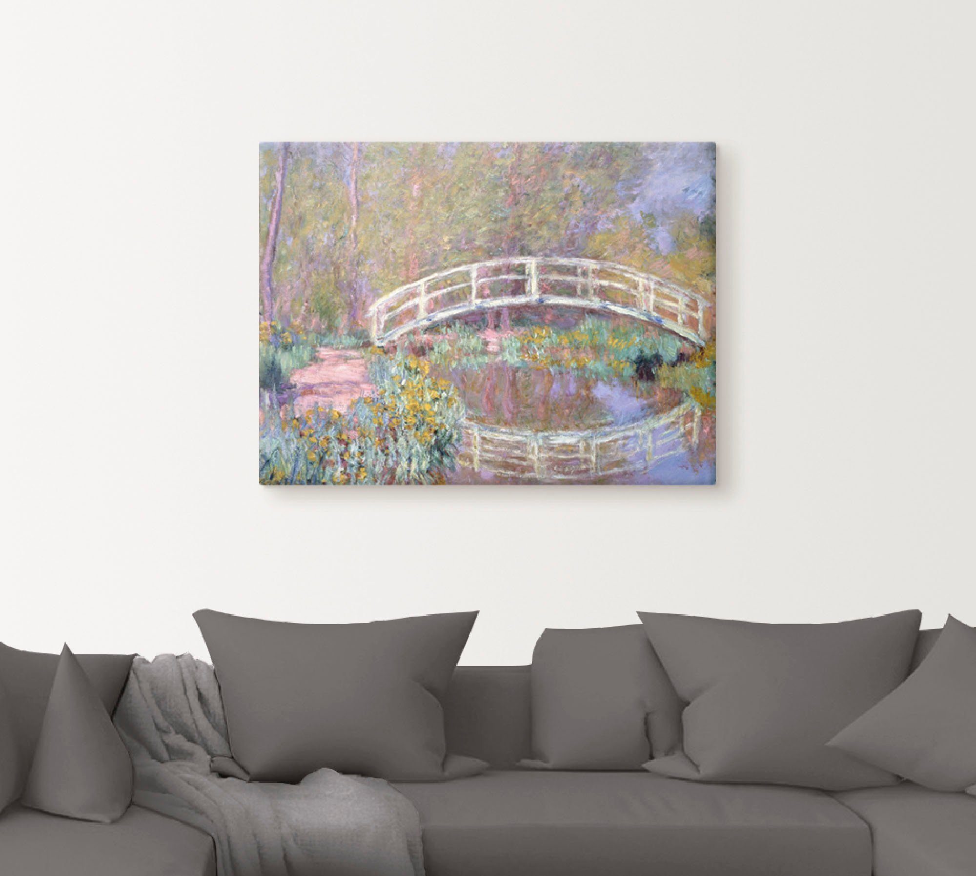 oder Monets in Wandaufkleber St), Artland Leinwandbild, (1 Größen versch. in Wandbild Brücke Garten, Gewässer Poster als
