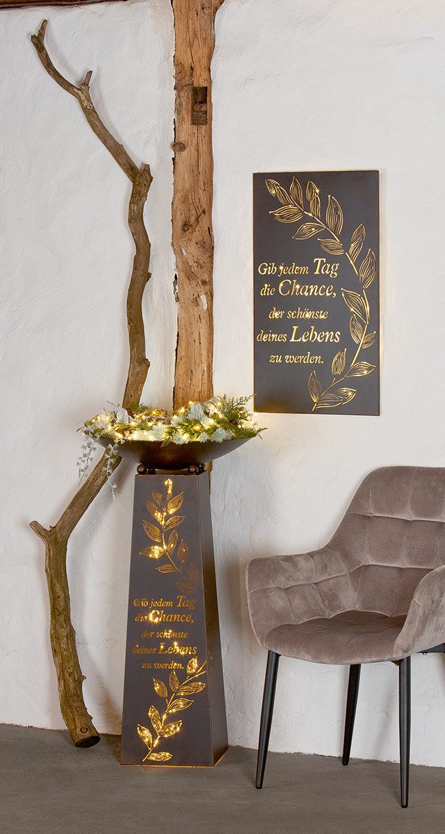 MF Dekoschale Schalenständer Schönster Tag Metall Braun Höhe 95cm (1 St) günstig online kaufen