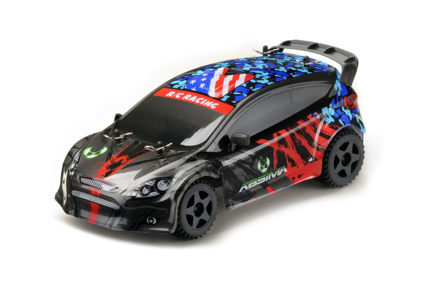 Absima RC-Auto Green Power Elektro Modellauto X RACER 2WD mit ESP (inkl. Fahrakku und Ladegerät, fertig aufgebautes, Komplettset), mit sicherer 2,4 GHz Fernsteuerung