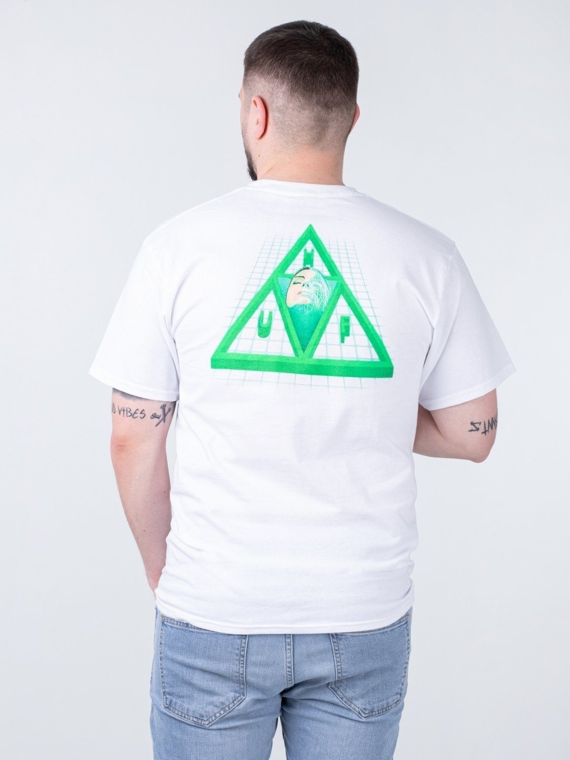 HUF T-Shirt HUF Digital Triple Tee White Dream Triangle