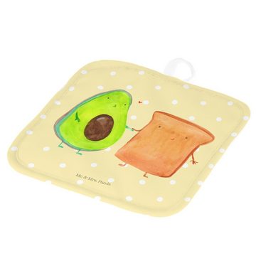 Mr. & Mrs. Panda Topflappen Avocado Toast - Gelb Pastell - Geschenk, Liebe, Gesund, Hochzeit, Top, (1-tlg), Hitzebeständig