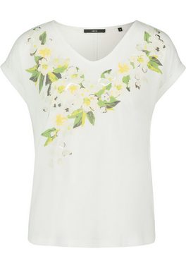 Zero T-Shirt V-Ausschnitt mit Blumen (1-tlg) Plain/ohne Details