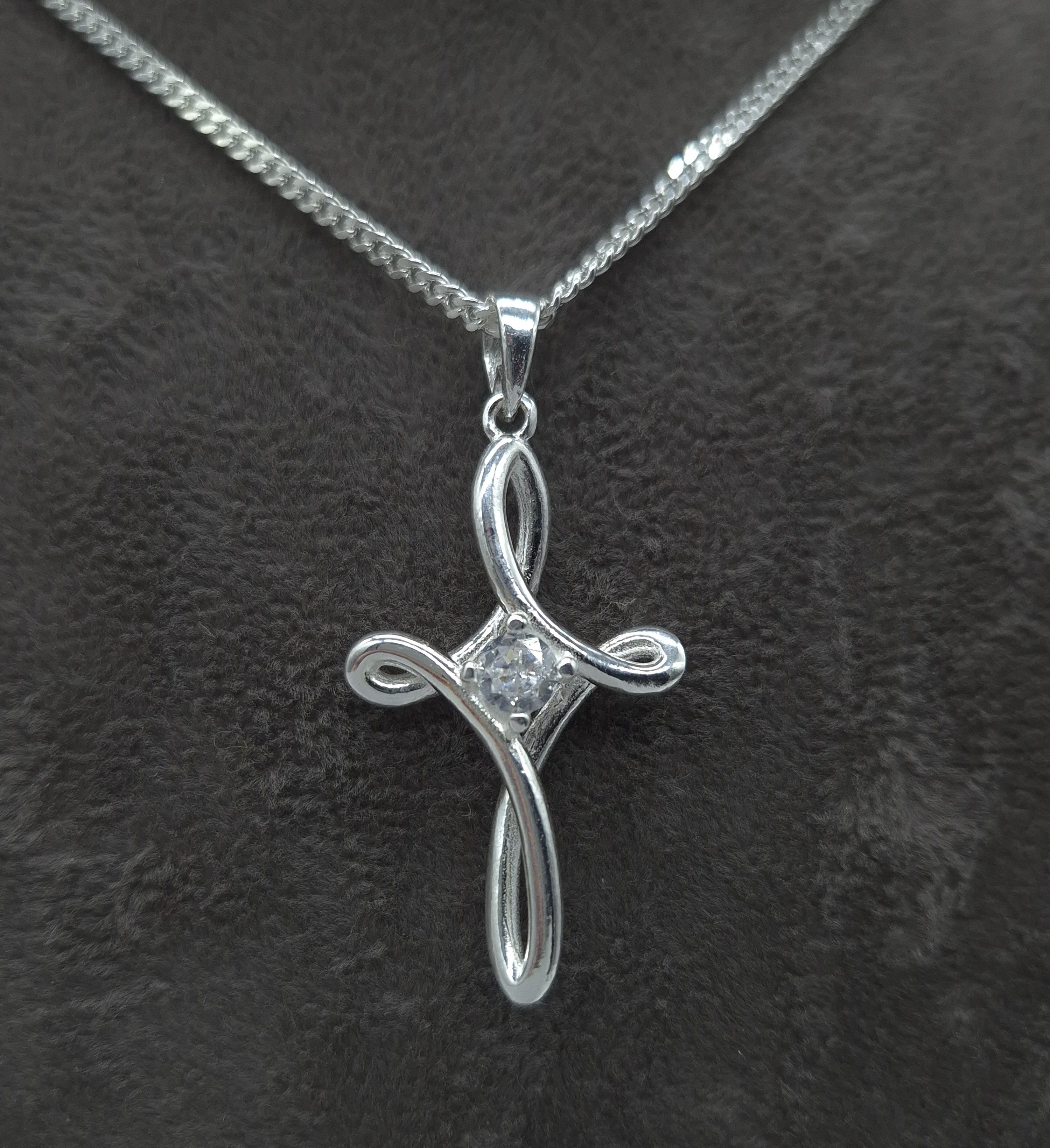 NAHLE Panzerkette Silber Kreuz Kette Damen Herren Silberkette Geschenk (2-tlg., inkl. Schmuckbox)