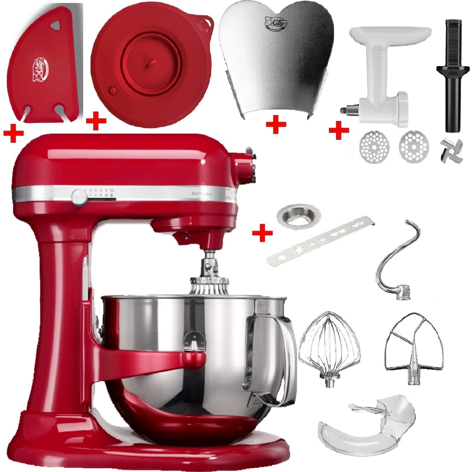 KitchenAid Küchenmaschine 5KSM7580XEER Set inkl Spülmaschinenfesten  Rührelmenten und 5 Zubehören, 500 W