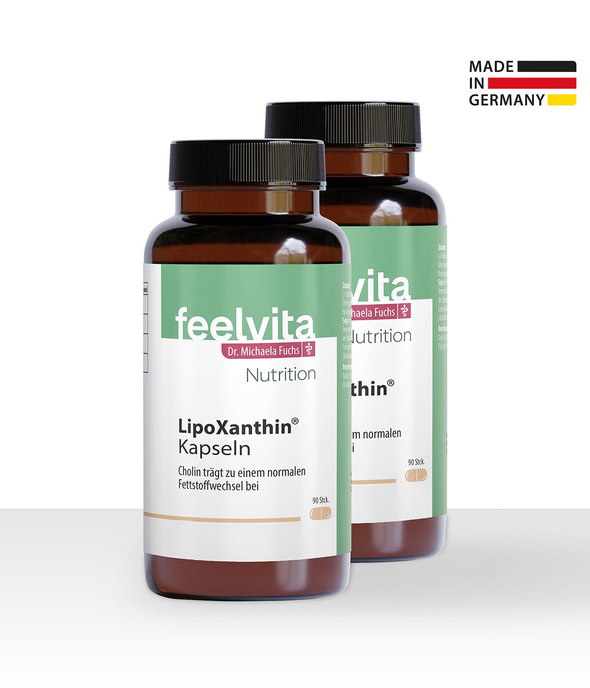 Genius Feelvita Nutrition LipoXanthin® 180 Kapseln, 2er- Set à 90 St., vegane Stoffwechsel-Unterstützung