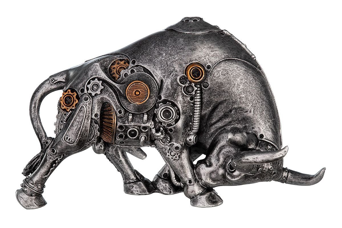 Echtes Produkt für ein beruhigendes Gefühl GILDE Dekoobjekt 2er Set Poly 22cm Skulptur Breite Steampunk Stier Bullfight