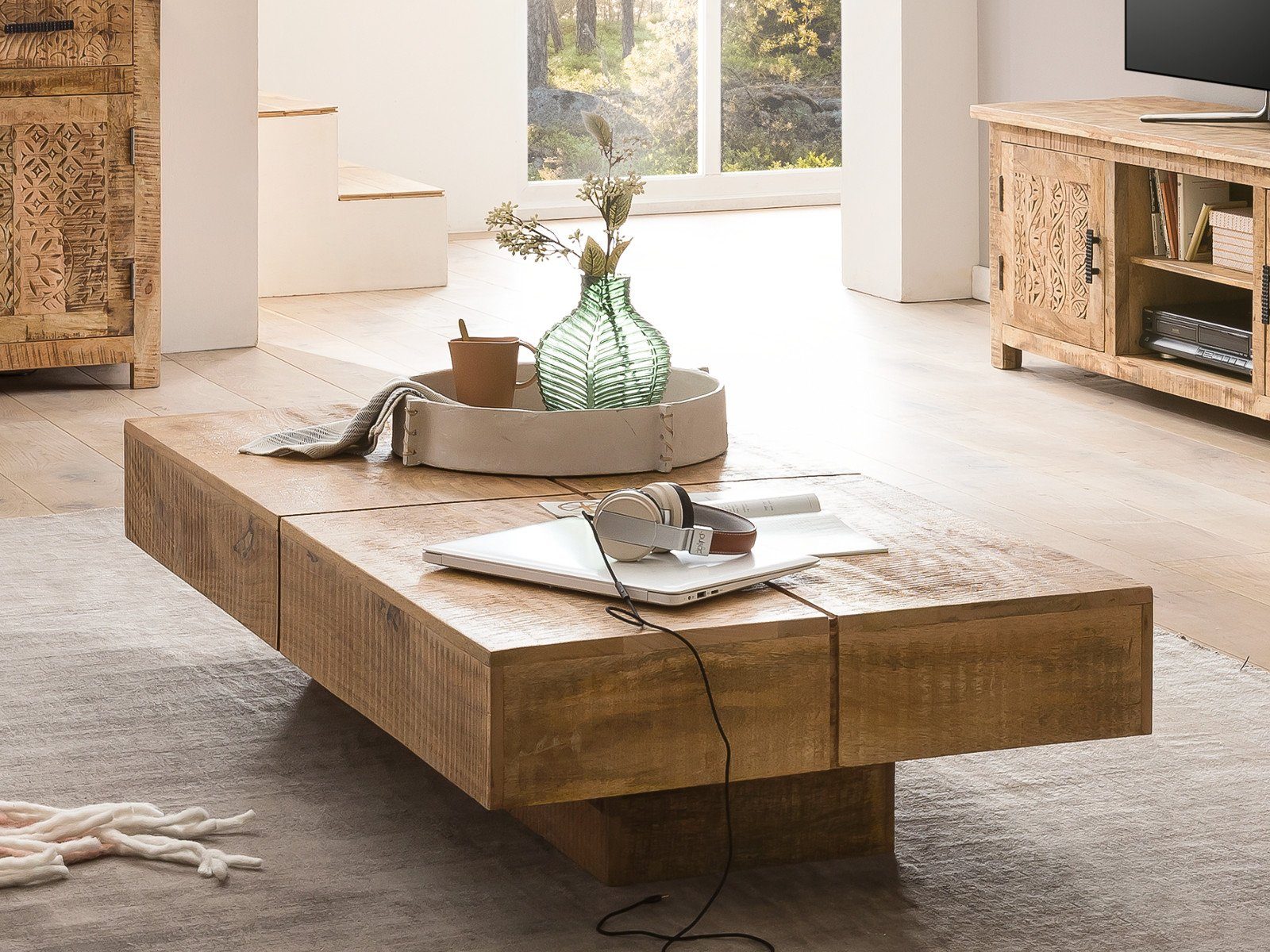 massivum Couchtisch Amberley Mango 140x70 cm (1-St) günstig online kaufen