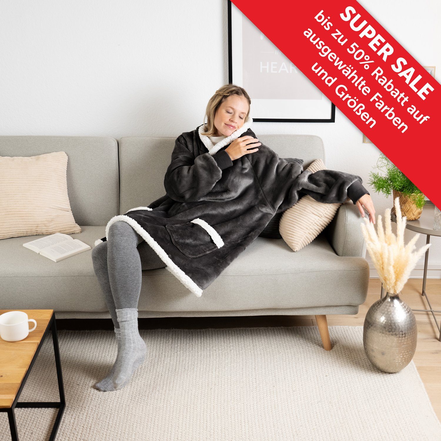 Blumtal Hoodie Ärmeldecke Unisex OEKO-TEX zertifiziert