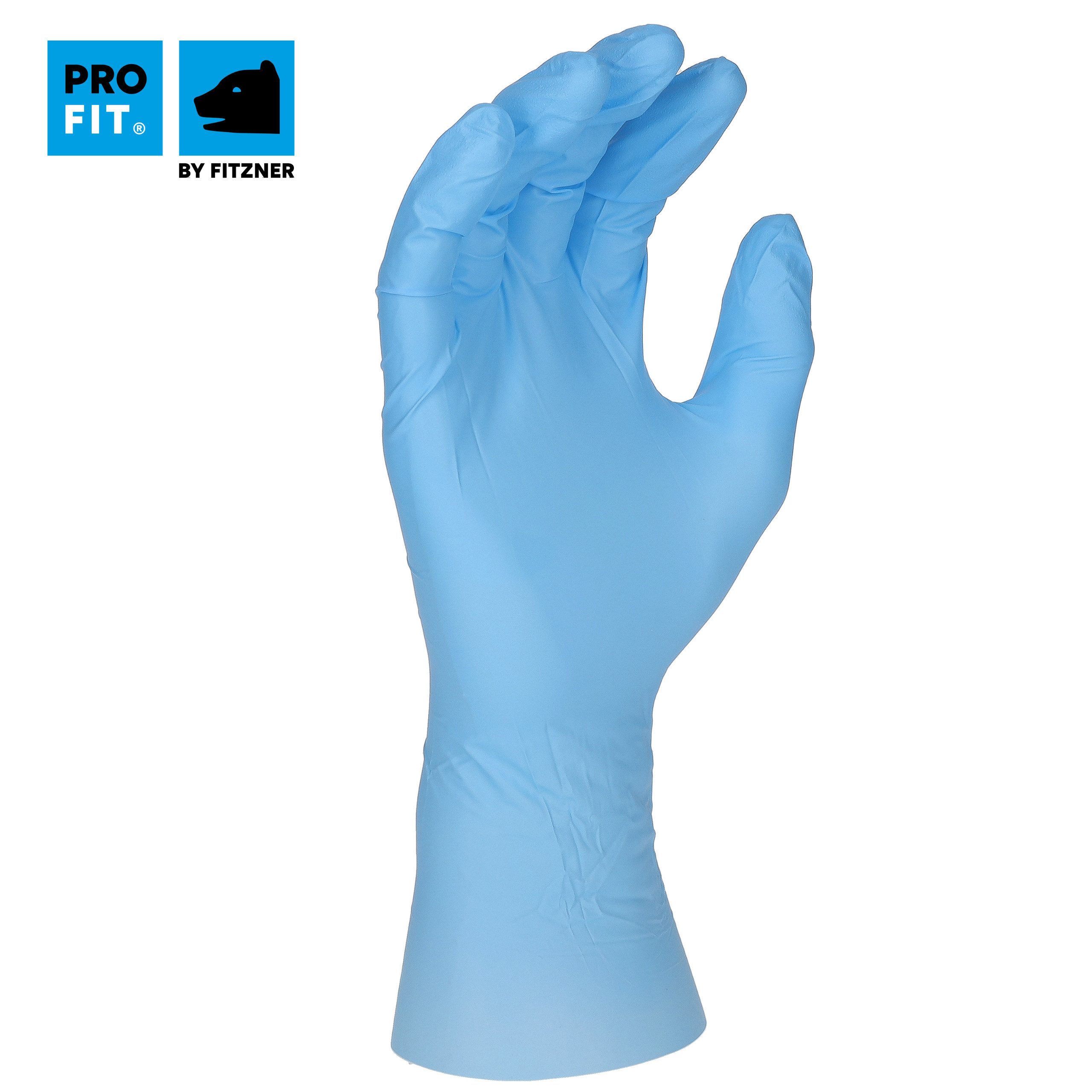 PRO FIT Einweghandschuhe aus Nitril, Nitril-Einweghandschuh, Arbeitshandschuhe (100, Stück) latexfrei, reißfest, Chemikalienschutz, Lebensmittel zugelassen