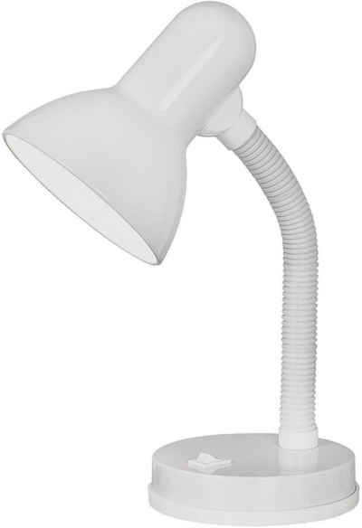 EGLO Tischleuchte »BASIC«, weiß/ Ø12,5 x H30 cm / exkl. 1 x E27 (je max. 40W) / Wippschalter - schwenkbar - flexibler Hals - Schreibtischlampe - Tischlampe - Bürolampe - Lampe - Büro - Schreibtischleuchte