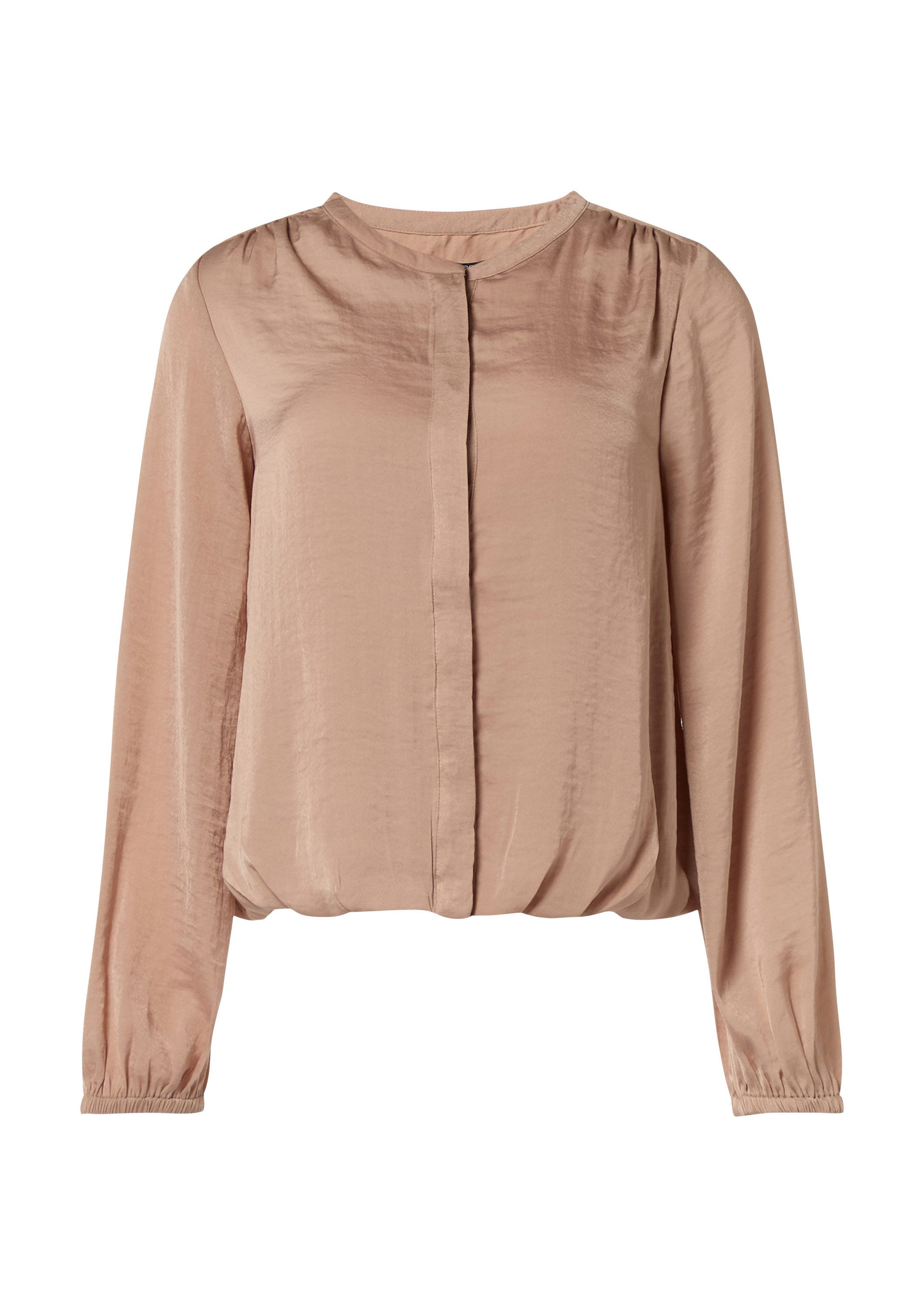 comma Langarmbluse Bluse Satinbluse mit gerafftem Bund günstig online kaufen