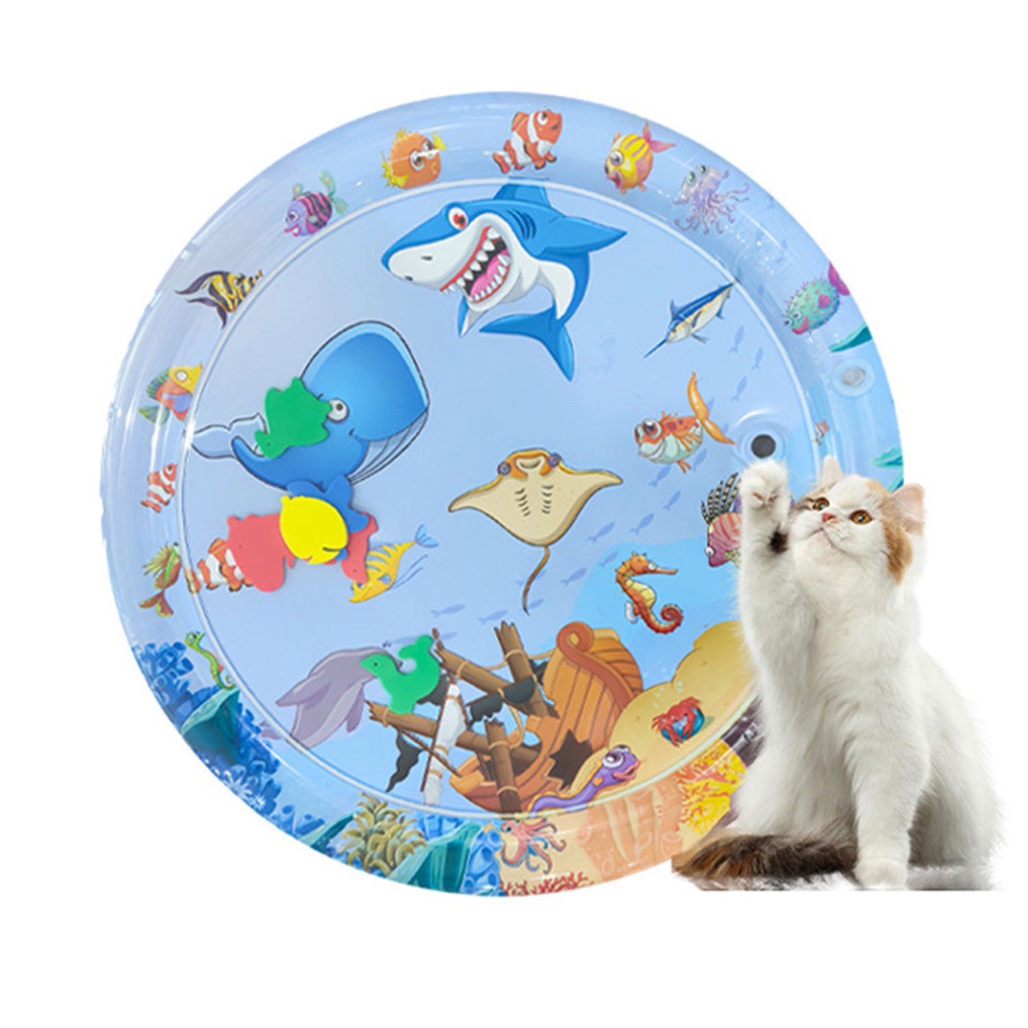 Refttenw Planschbecken Verdickte Wasserspielmatte für Katzen, Wassermattenspielzeug