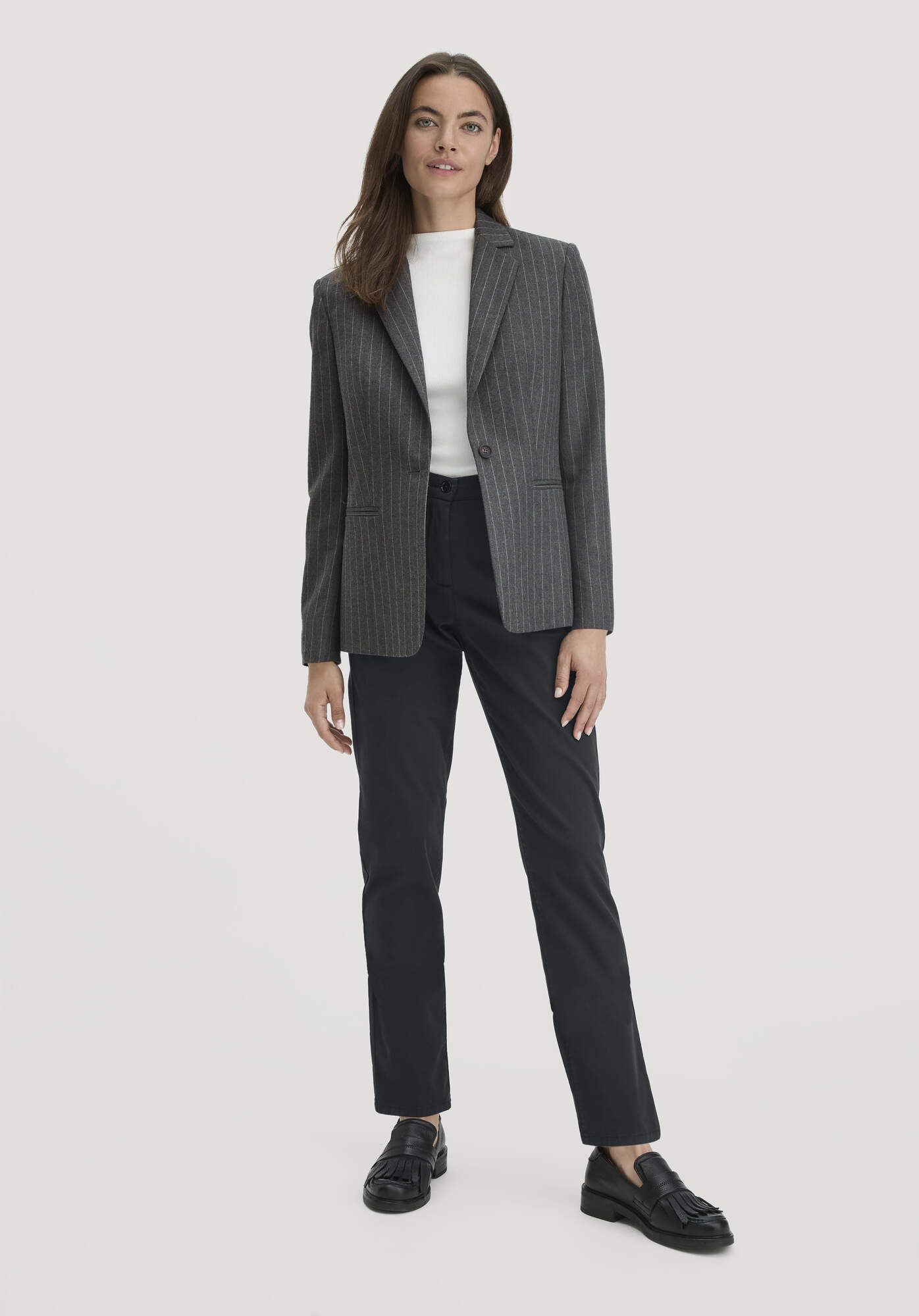 Hessnatur Longblazer Nadelstreifen Regular aus reiner günstig online kaufen